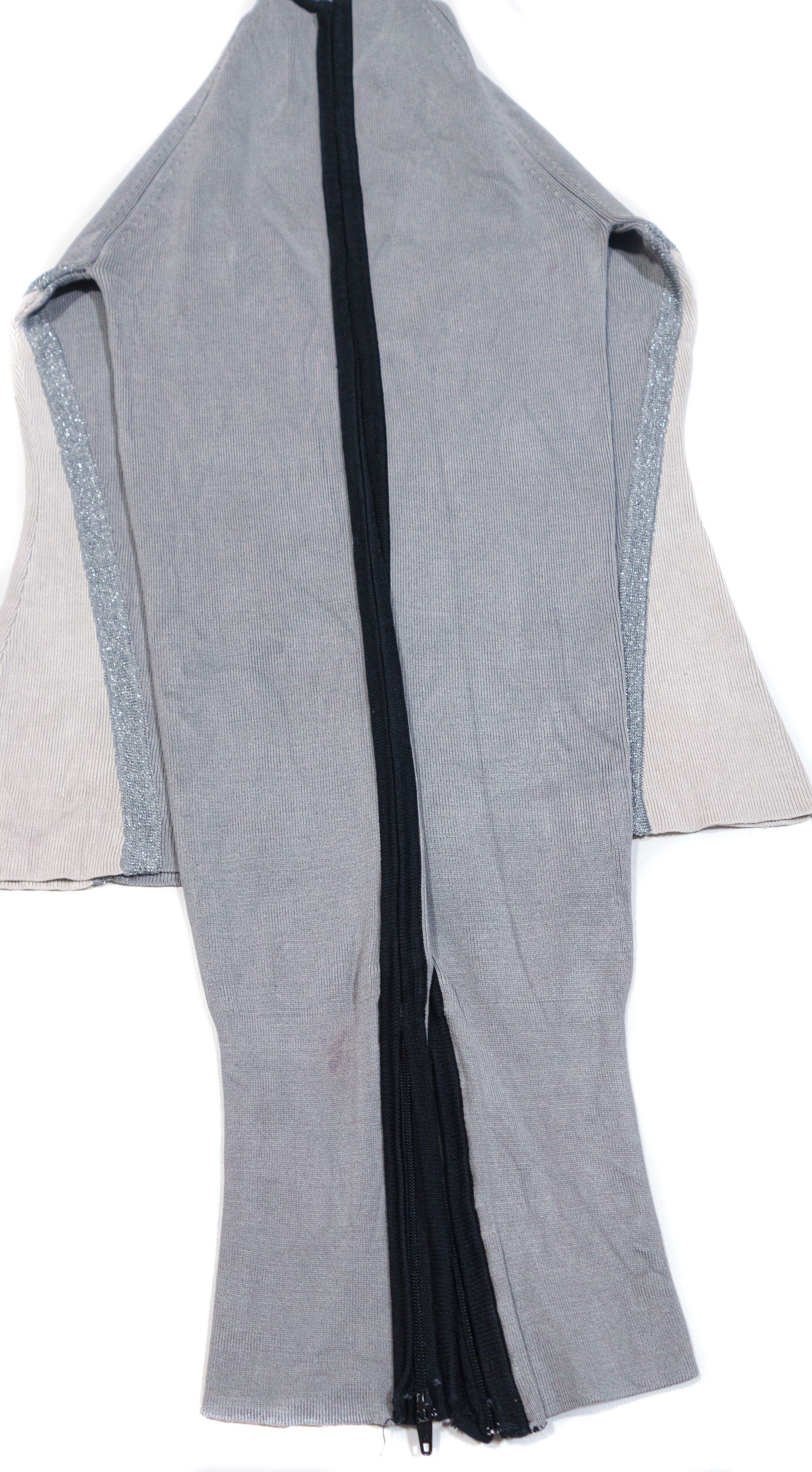 Versace 90S Zip Sleeve Stripe Cotton Turtleneck Sweater Size XS / US 0-2 / IT 36-38 - 6 Thumbnail