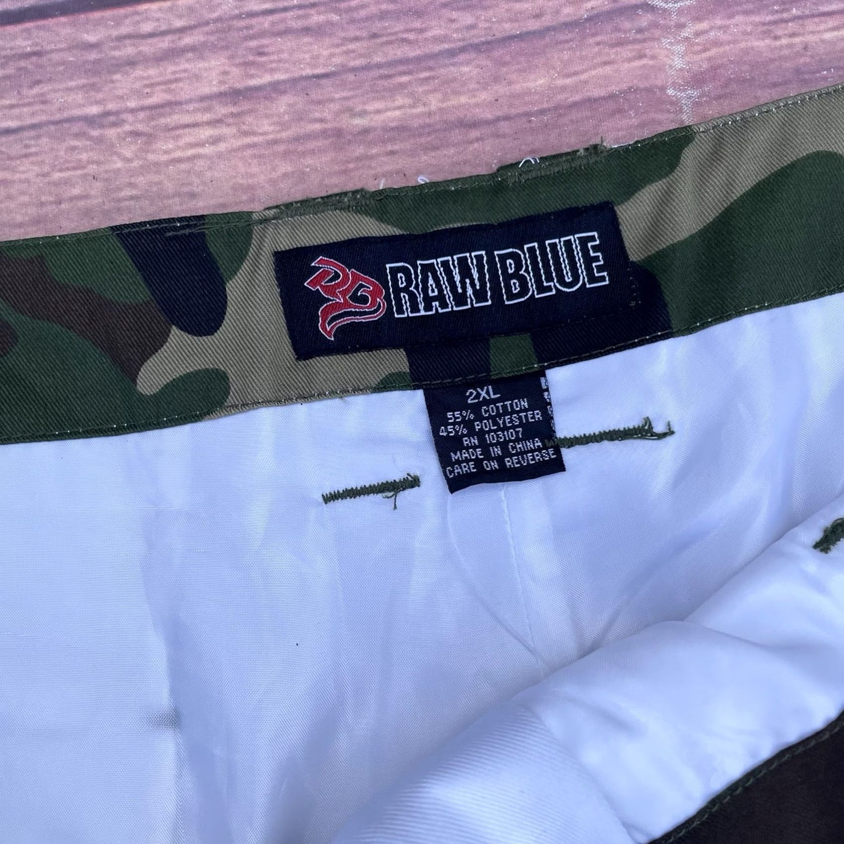 Vintage Vintage Raw Blue Camouflage Shorts - Hip Hop Set - Streetwear AF1 Y2K Mens 2XL Size 2XL Size US 39 - 7 Thumbnail