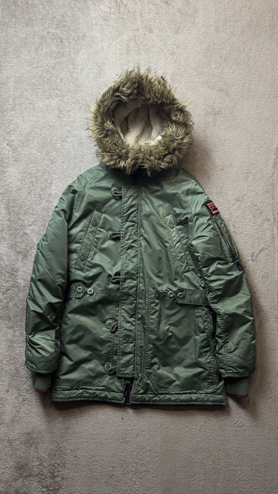 Japanese Brand Superdry Military Faux Fur Hood N3B Jacket Hysteric Glamour Size US S / EU 44-46 / 1 - 2 Thumbnail