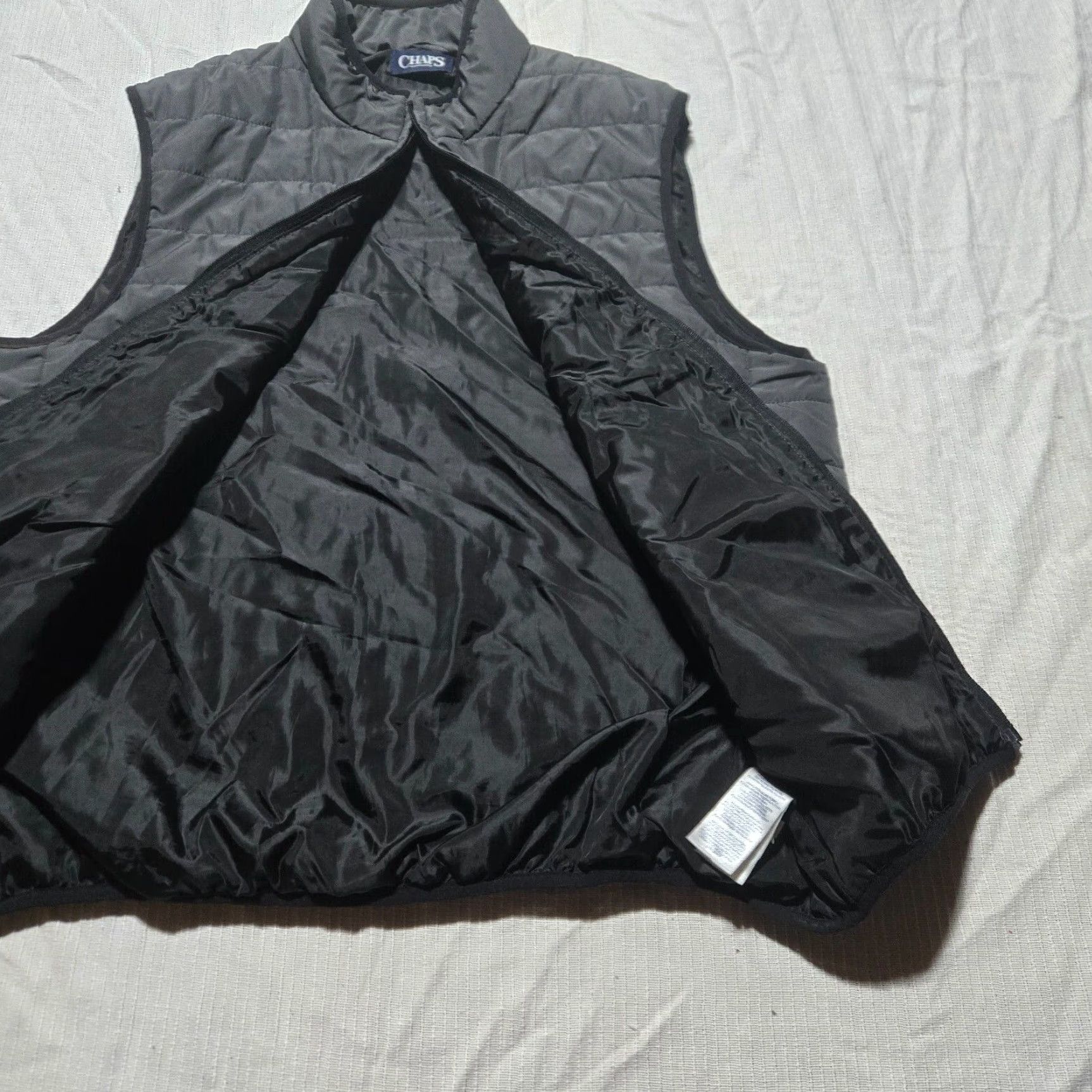 Chaps Chaps Quilted Puffer Vest - Solid Black - Zippered - Sleeveless - Men XL Size US XL / EU 56 / 4 - 7 Thumbnail