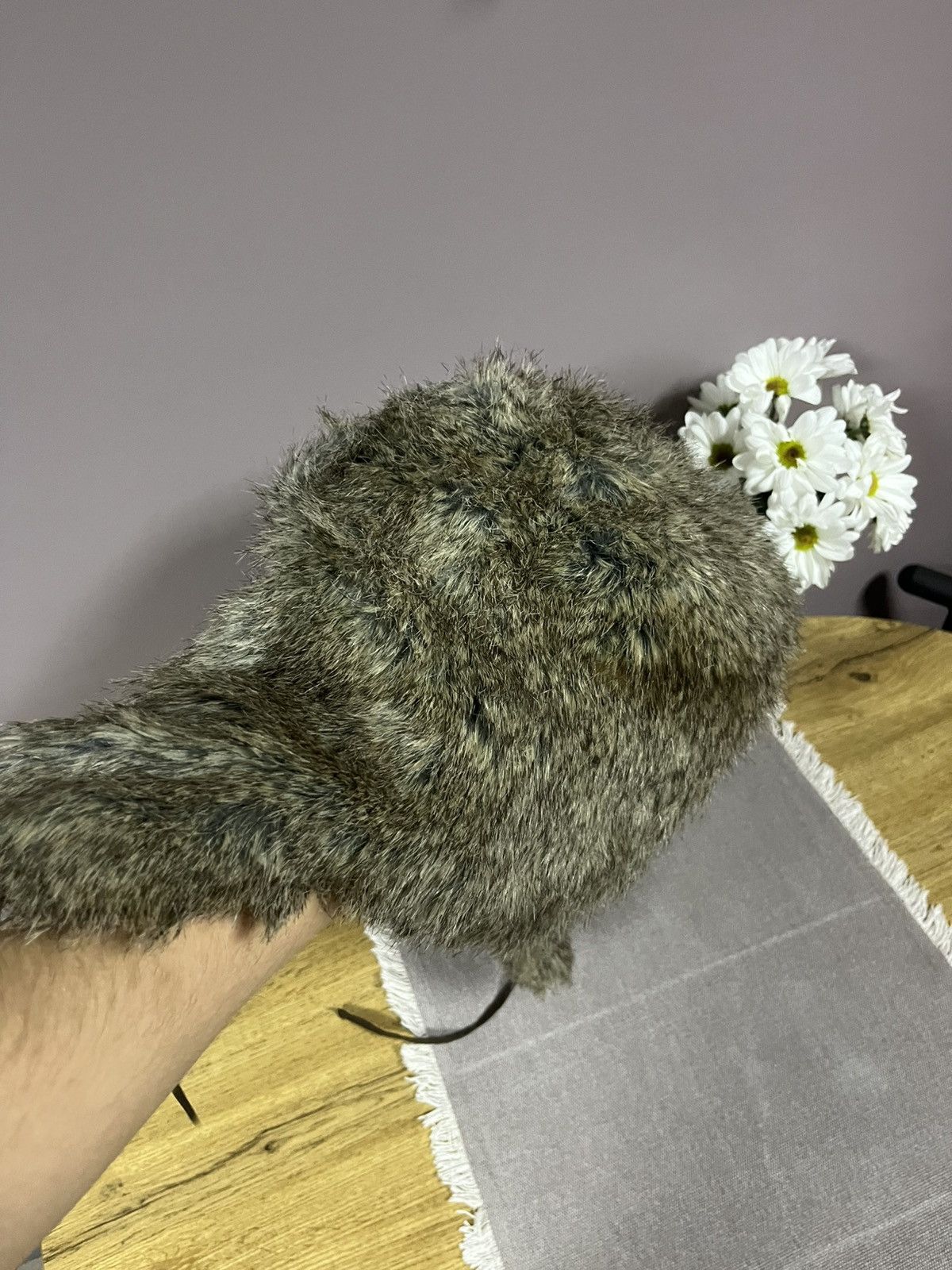 Japanese Brand Ushanka Trapper Hat Furry Mohair Fuzzy Fur Hat Y2K 90s rare Size ONE SIZE - 5 Thumbnail
