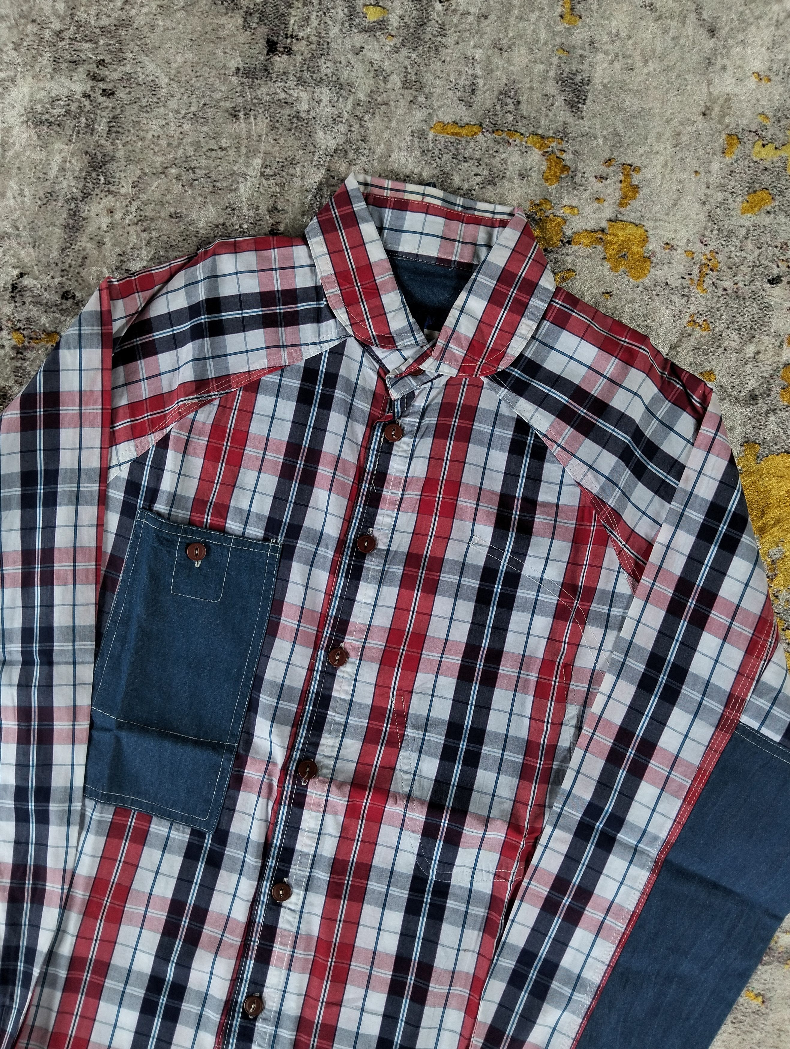 Comme des Garcons AD2005 CDG Junya Watanabe Patchwork Plaid Shirt Size US M / EU 48-50 / 2 - 2 Thumbnail