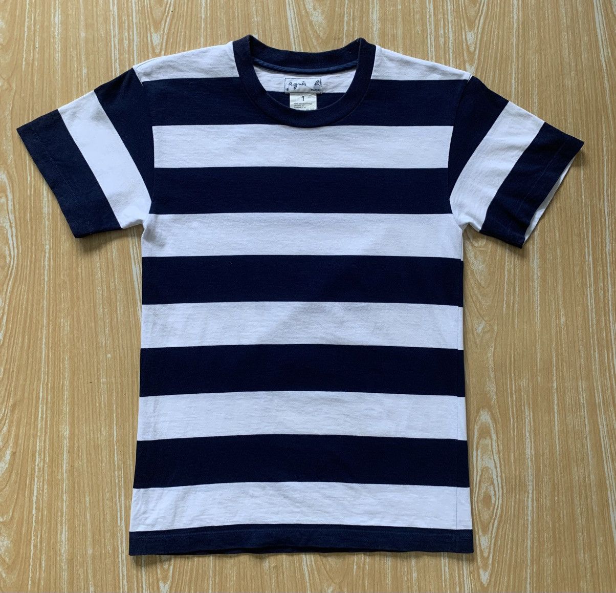 agnes b. 🔥 Agnes B Paris.. Blue White Lining Stripe T Shirt Size US S / EU 44-46 / 1 - 3 Thumbnail