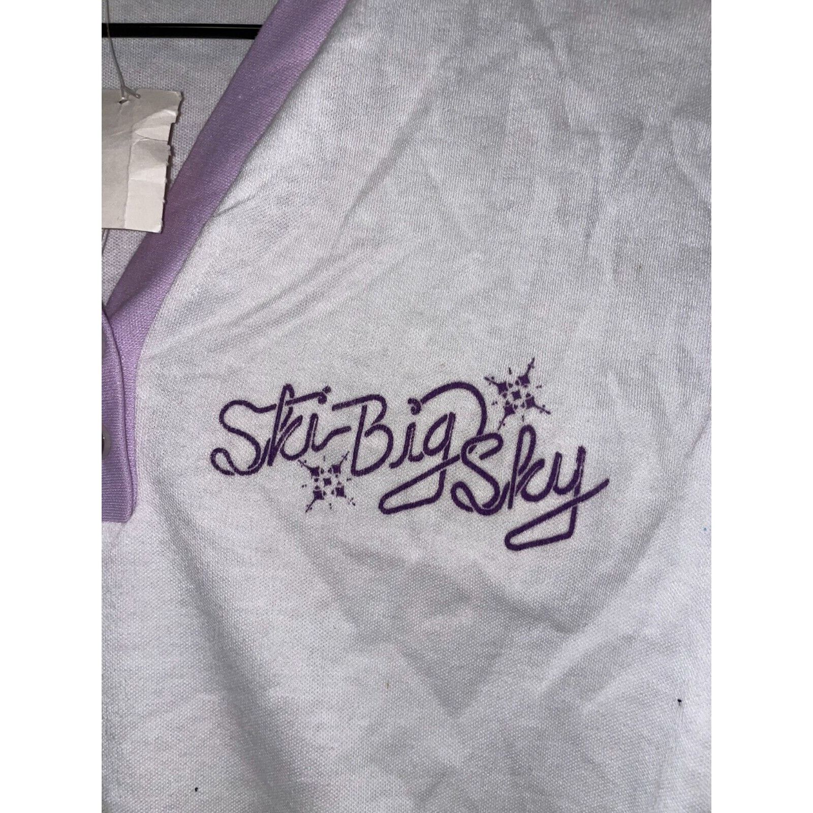Vintage Vintage Womens Ski Big Sky Shirt Montana Tee Top Le Riche Size M / US 6-8 / IT 42-44 - 5 Thumbnail