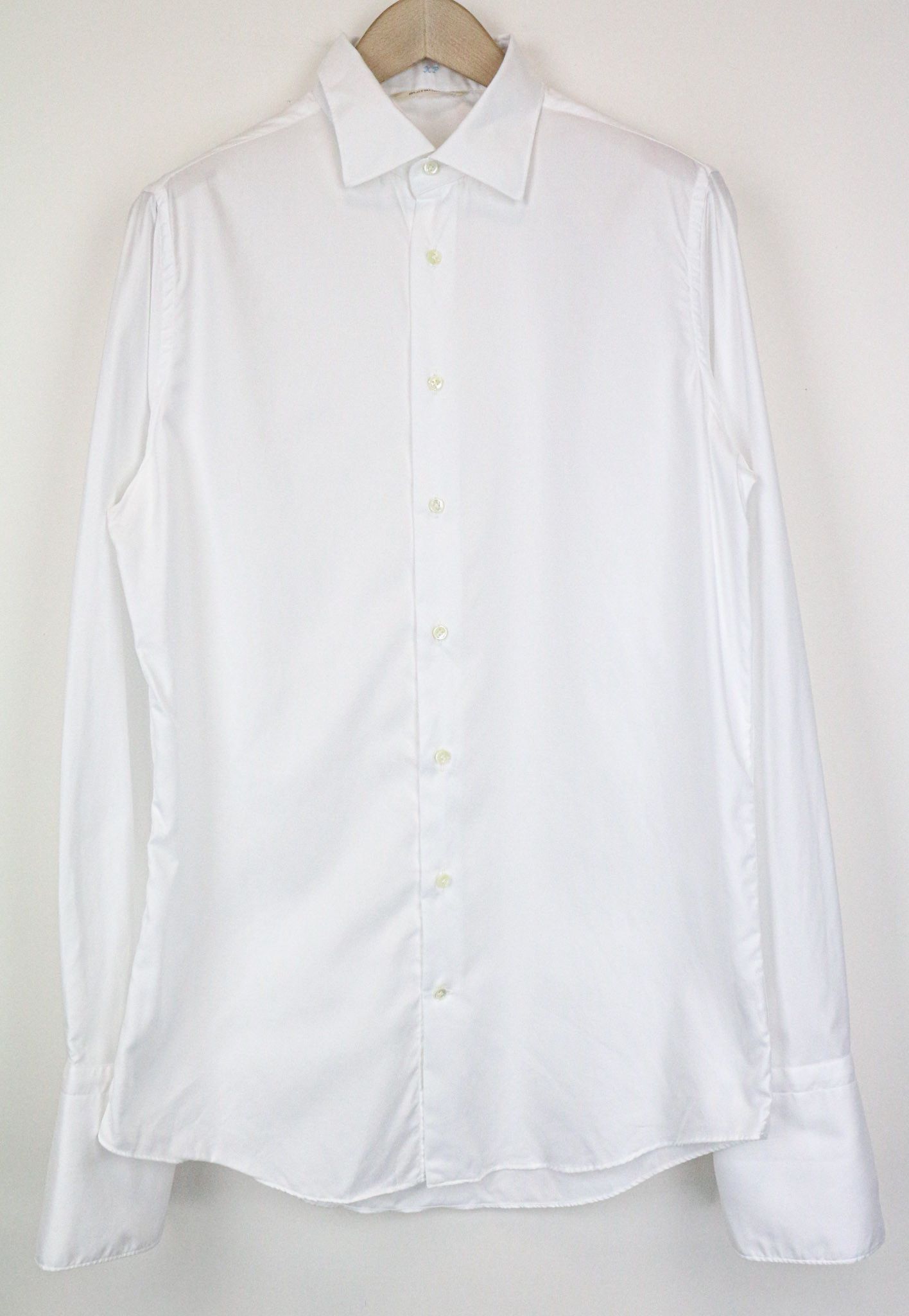 Suitsupply M Slim Fit White Cotton Spread Collar Shirt 79471 Size US M / EU 48-50 / 2 - 1 Thumbnail
