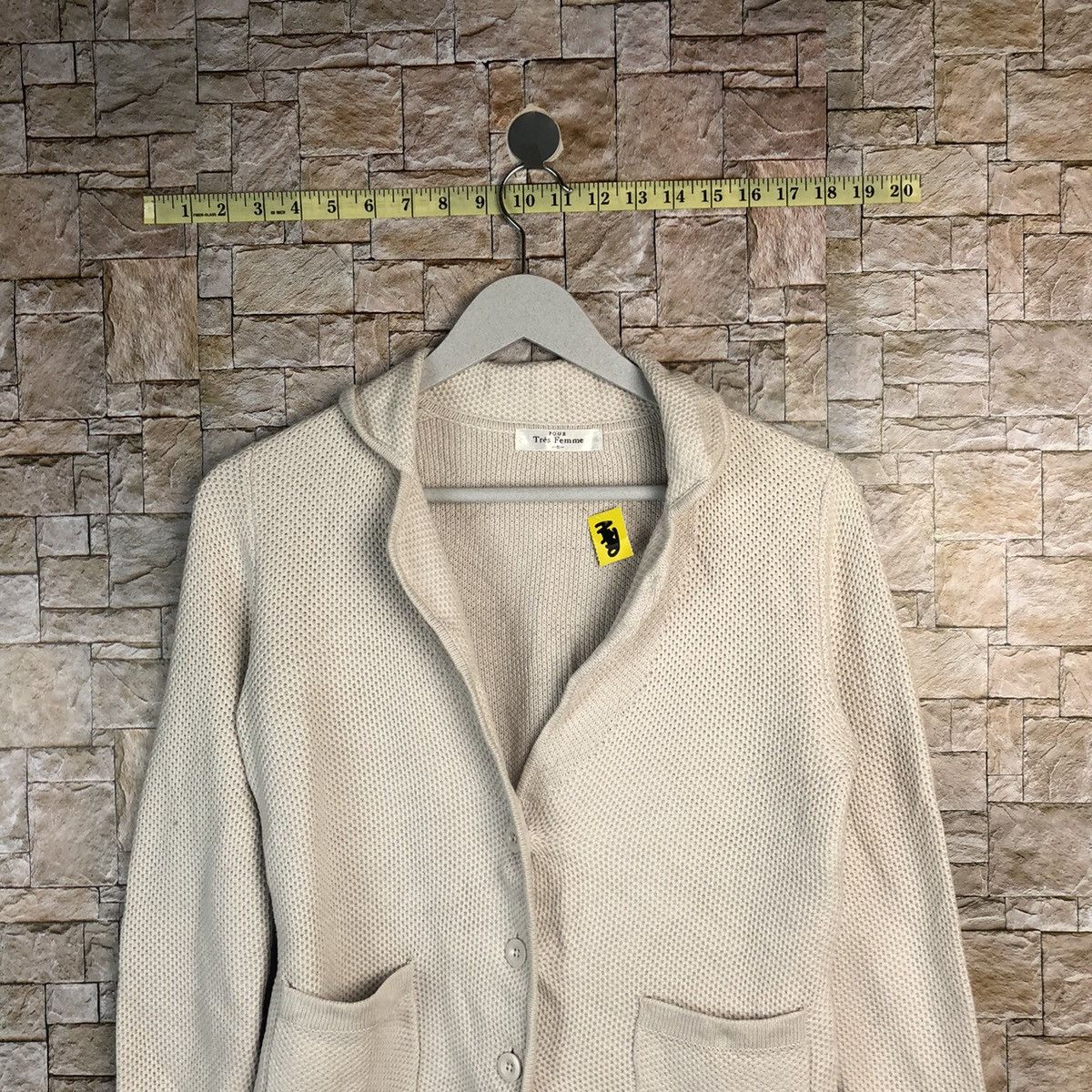 Japanese Brand Four Tres Femme Cream Cardigan Knitwear #A936 Size S / US 4 / IT 40 - 2 Thumbnail
