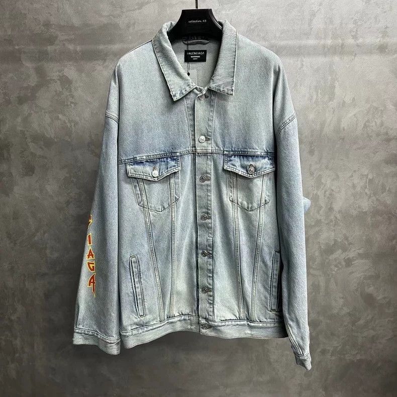 Balenciaga Blue Logo Denim Jacket from Balenciaga-2506