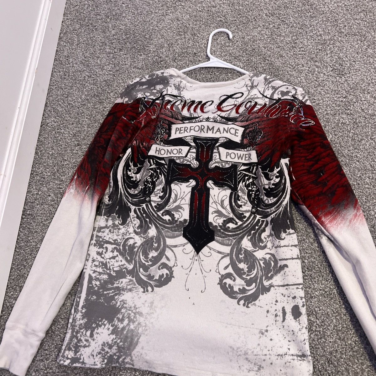 RARE Affliction Style Xtreme Couture Thermal Long Sleeve
