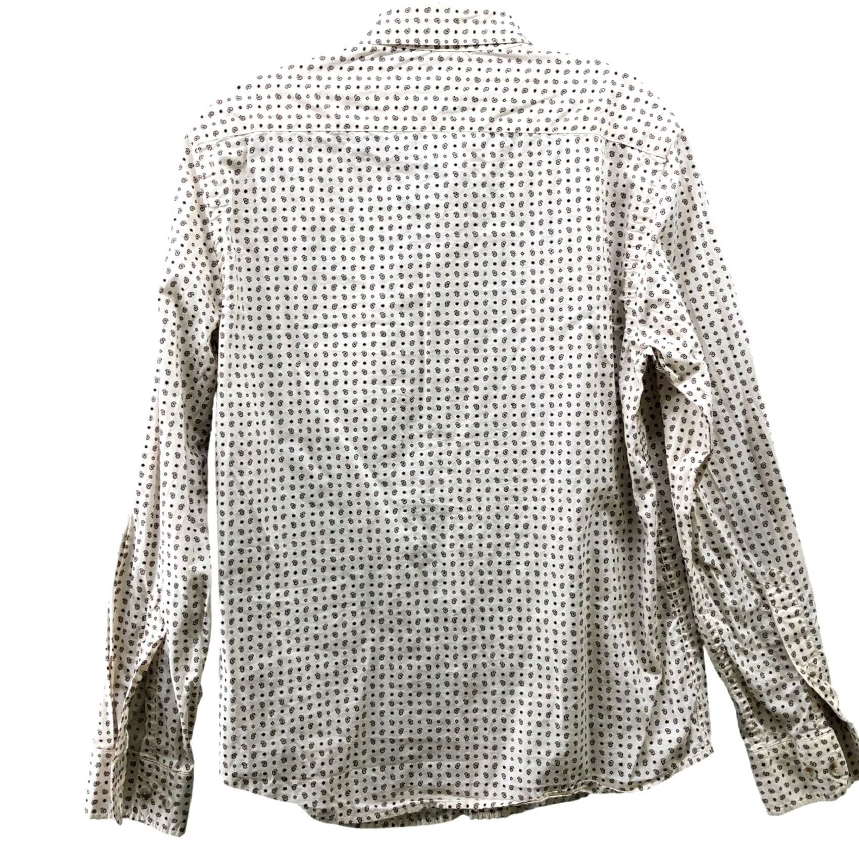 Banana Republic VINTAGE Banana Republic Untucked Fit Shirt Mens S Ivory Paisley Print Long Sleeve Size US S / EU 44-46 / 1 - 2 Thumbnail