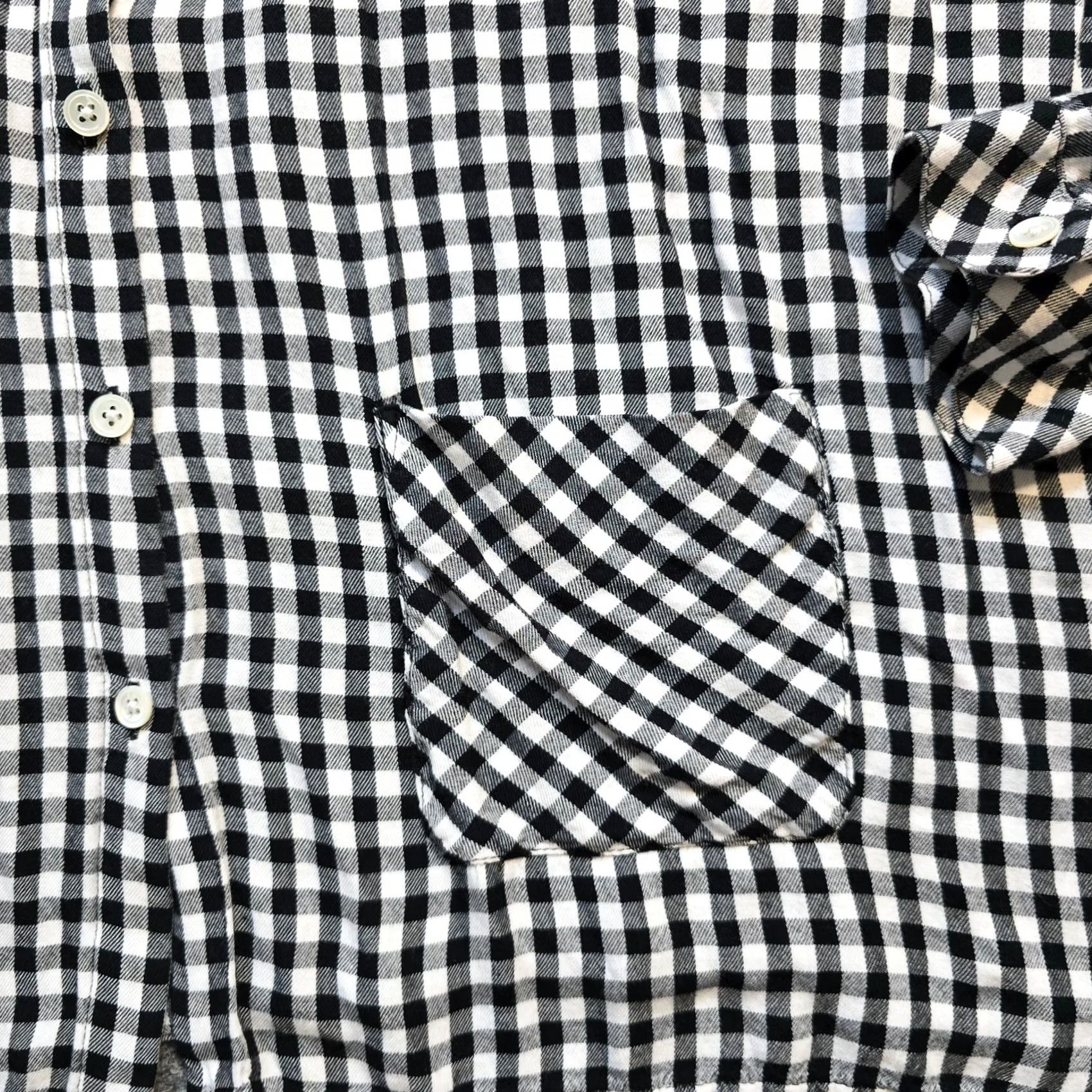 J. Jill J. Jill Blouse Womens Large Black Plaid Button Pocket Long Sleeve Casual Career Shirt Size L / US 10 / IT 46 - 4 Thumbnail