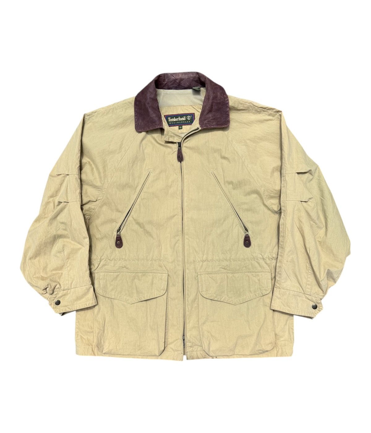 Timberland Vintage 90s Timberland Weather Gear Leather Neck Trim Jacket Size US M / EU 48-50 / 2 - 1 Thumbnail