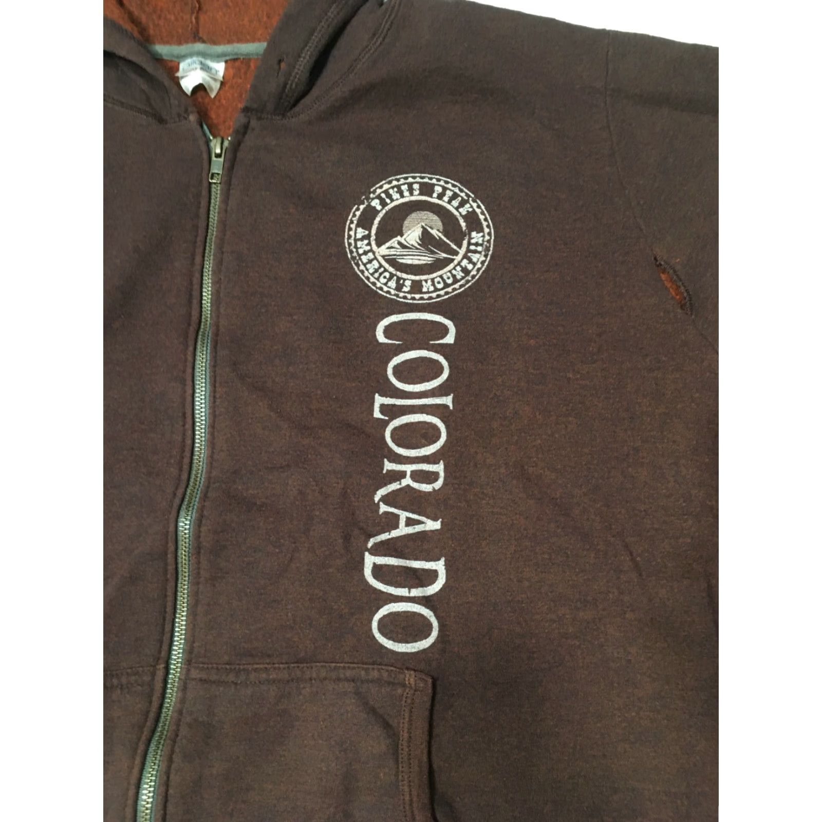 Gildan Gildan Rocky Mountains Hoodie Sweatshirt Pullover 2XL Brown Zipper hoodie Long Sleeve Men Regular 50/50 /* Size US XXL / EU 58 / 5 - 3 Thumbnail