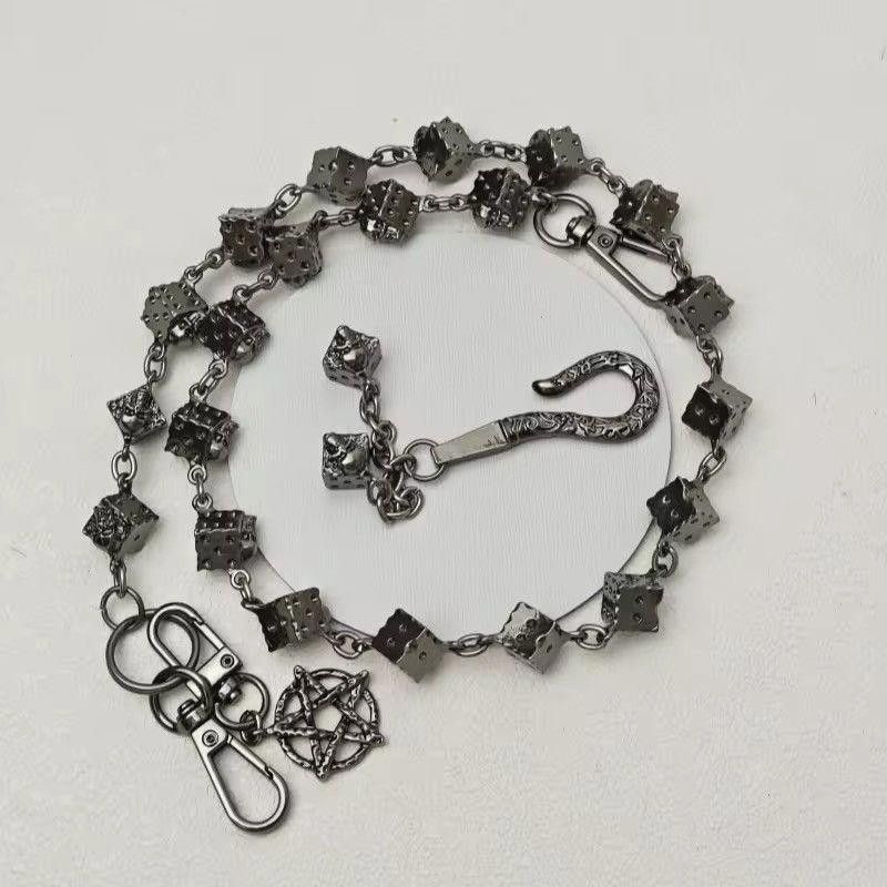Jewelry Dice and Skulls Grunge Wallet Chain Size ONE SIZE - 2 Thumbnail