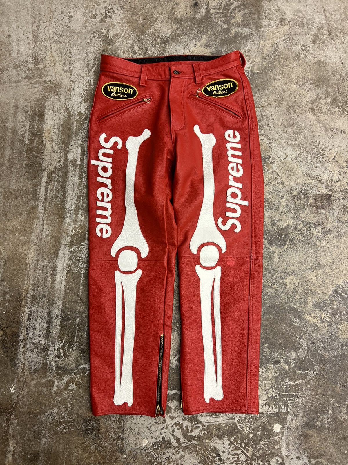Supreme Vanson Leathers FW17 Supreme x Vanson Leather Bones Pants Size 30 RARE Grailed
