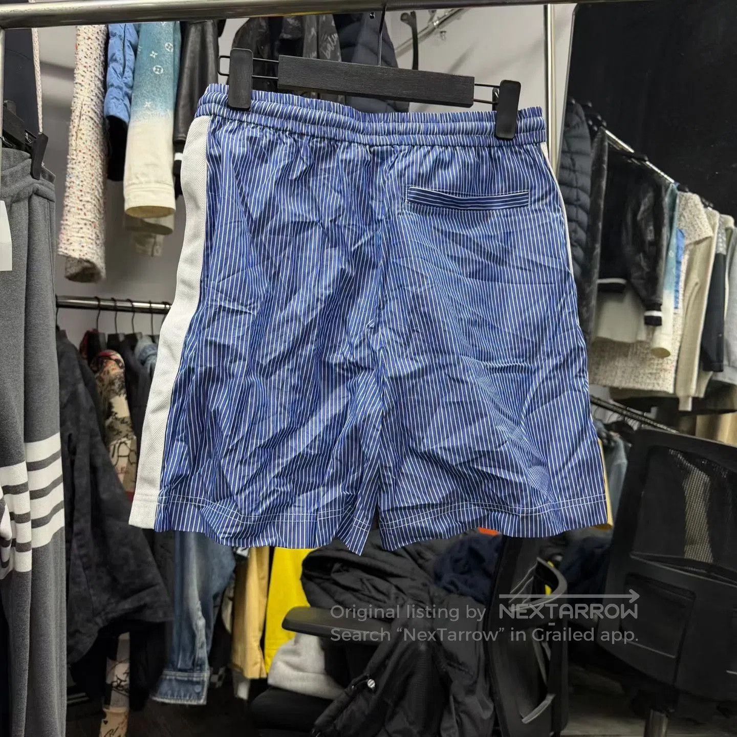 Loewe Loewe Blue White Striped Embroidered Logo Shorts. Size US 32 / EU 48 - 2 Thumbnail
