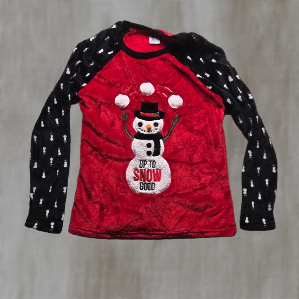 Vintage VINTAGE Secret Treasures Pajama Top Shirt Womens L Red Snowman Fleece Christmas Winter Warm Soft Large Size L / US 10 / IT 46 - 1 Thumbnail