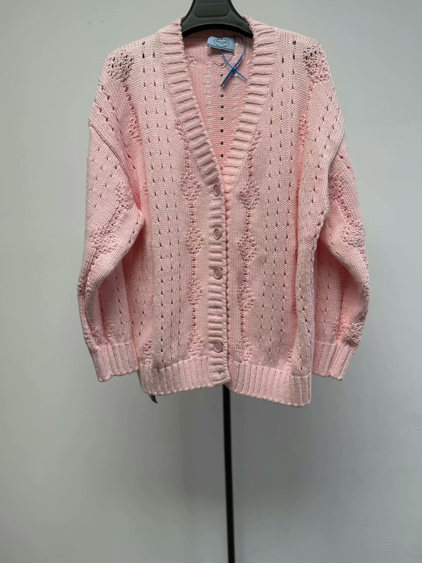 Prada Prada Pink Open Knit Button Cardigan IT 38 Size XS / US 0-2 / IT 36-38 - 1 Thumbnail
