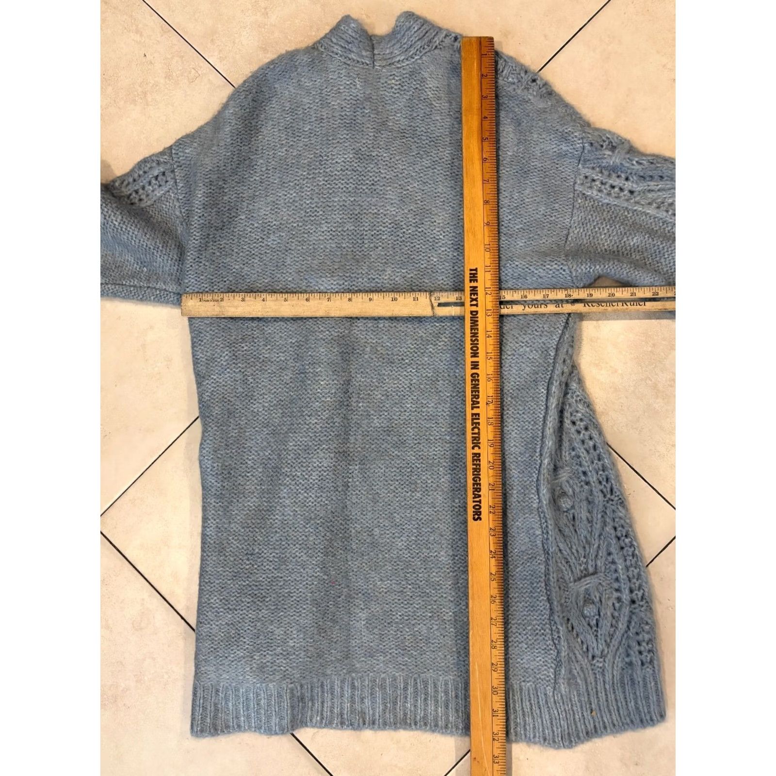 Anthropologie Anthropologie Cardigan Knit Open Trench Crochet Blue XS Womens Casual Open Front Knit Petite? No, keep as XS. Size XS / US 0-2 / IT 36-38 - 5 Thumbnail