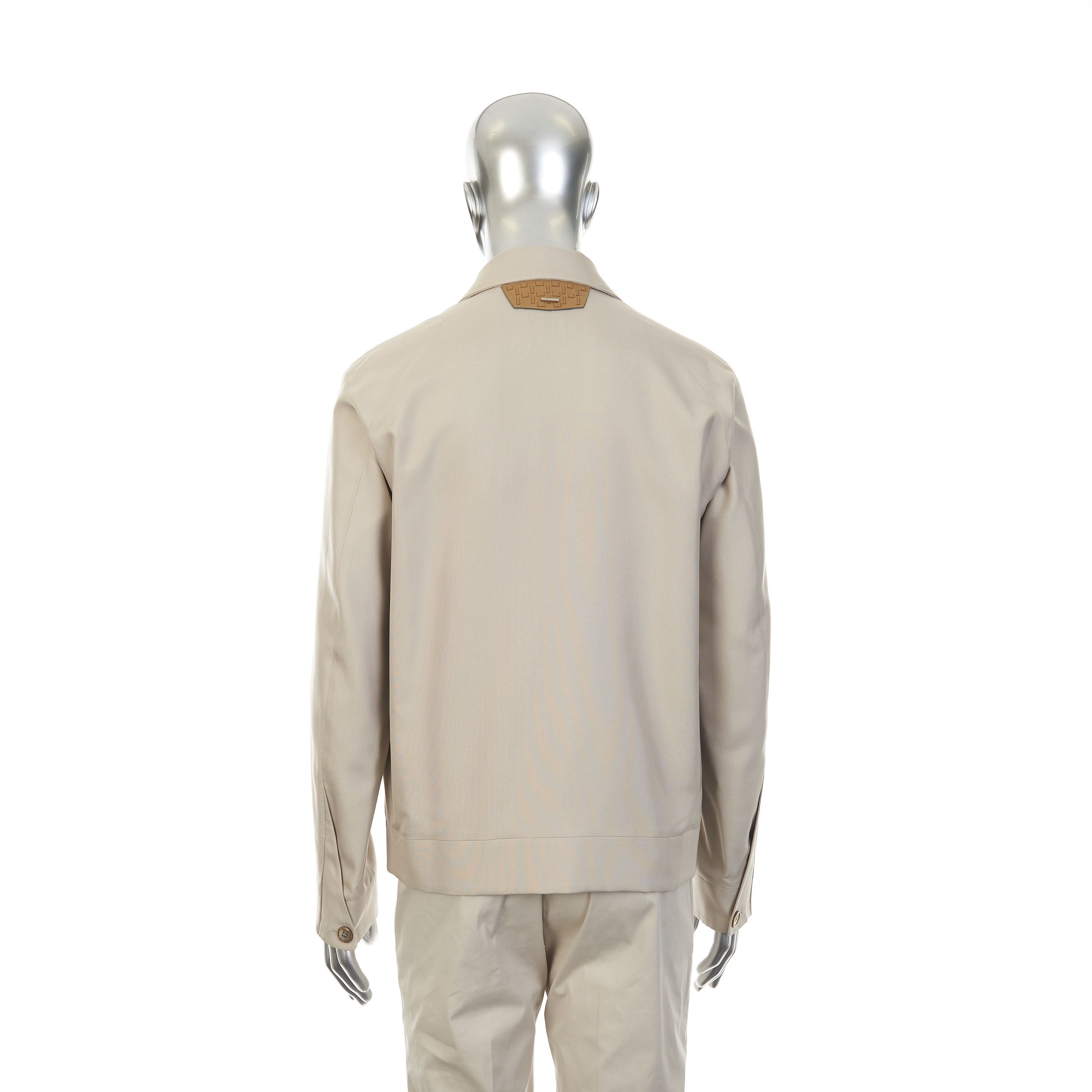 Zilli Blond Silk Bomber Jacket with Woven Leather Collar Size US M / EU 48-50 / 2 - 5 Thumbnail