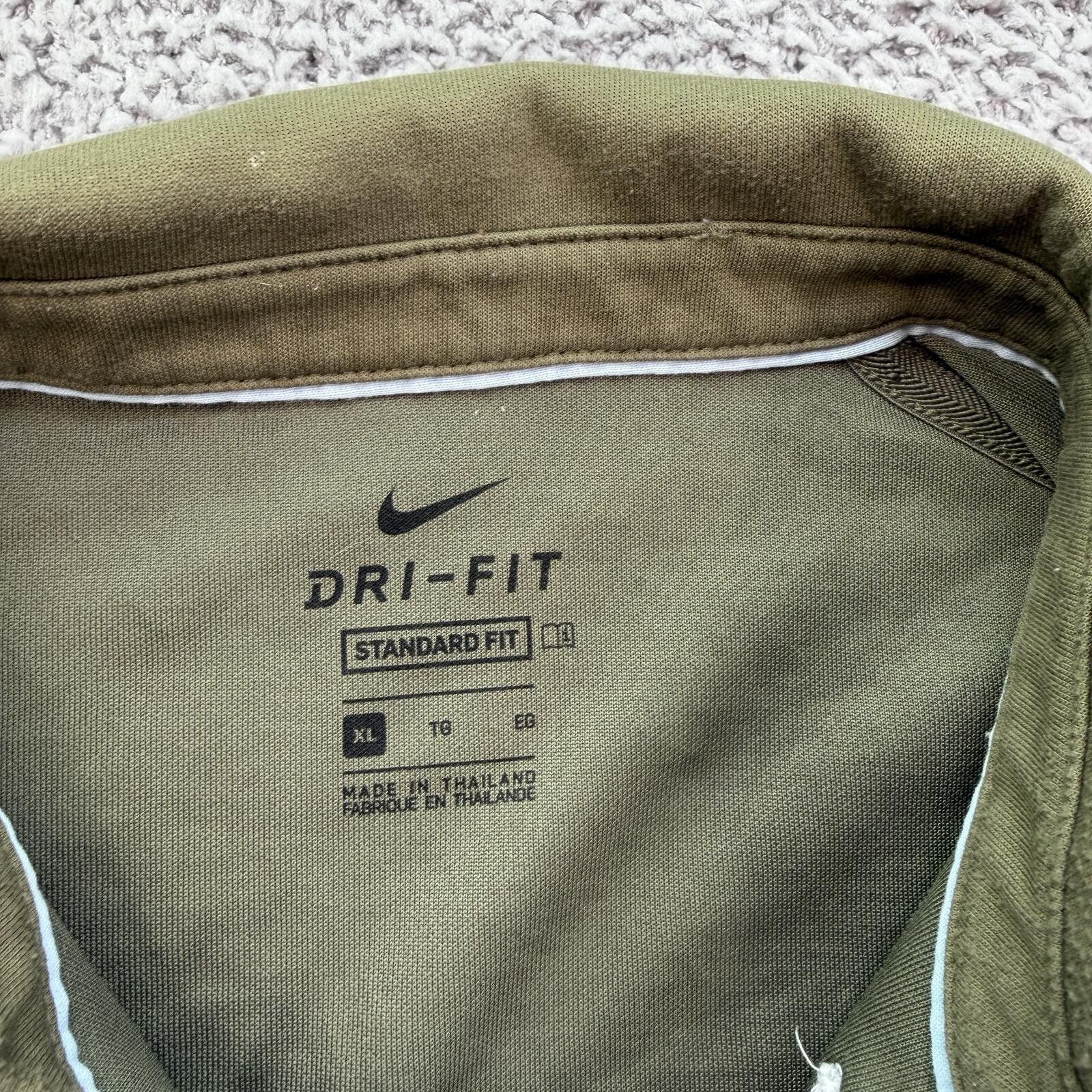 Nike Nike Dri-FIT Long Sleeve Polo Shirt Olive Green XL Golf Size US XL / EU 56 / 4 - 4 Thumbnail