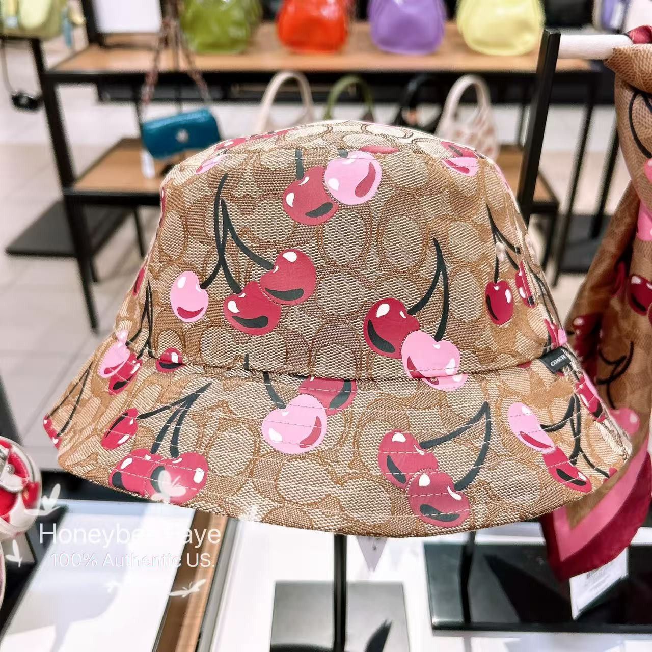 Coach 🍒 Signature Cherry Swirl Print Bucket Hat XS/S CZ550 Size ONE SIZE - 5 Thumbnail