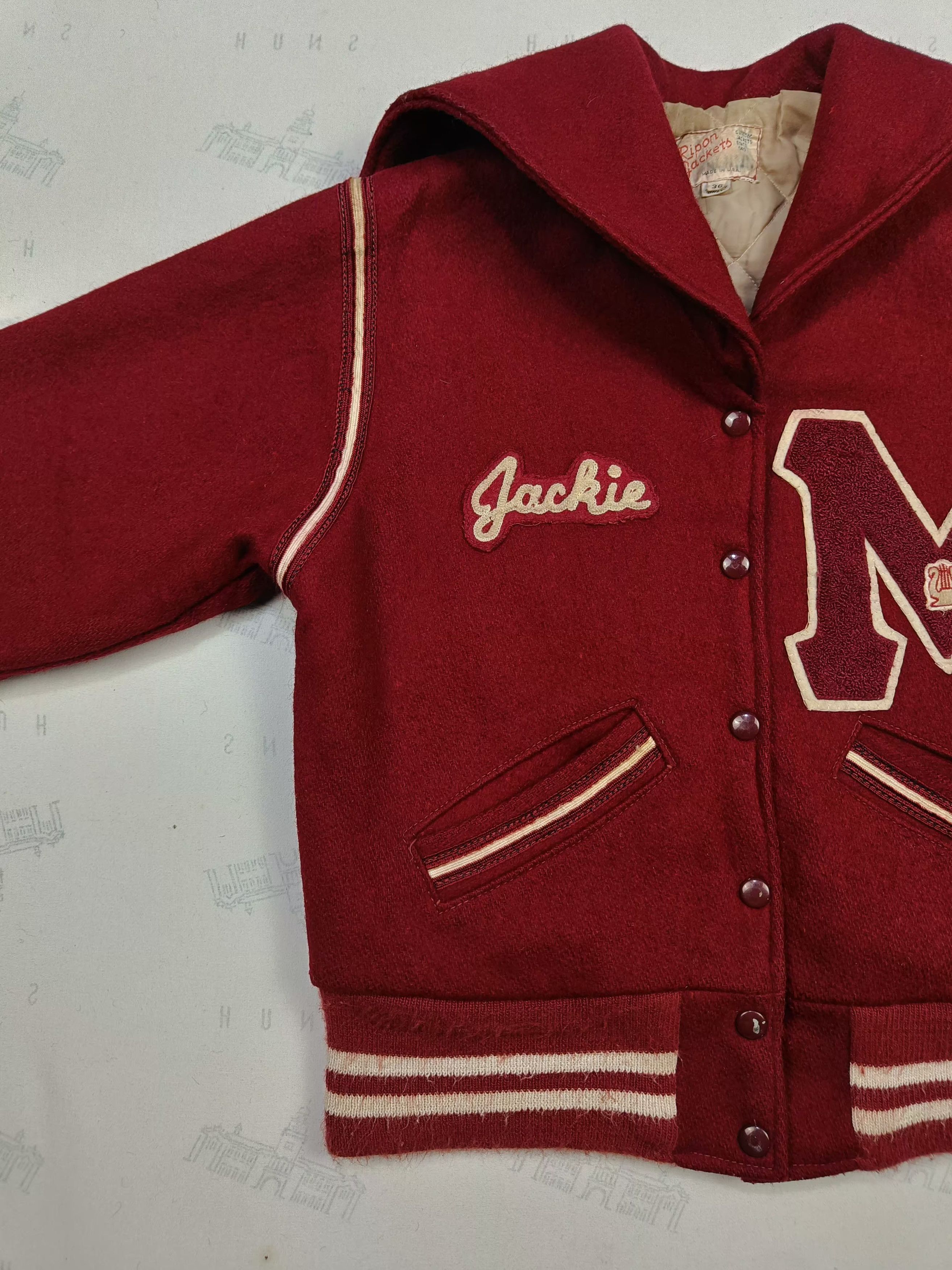 Vintage Vtg 60s CARDINALS Majorette Patch Old Custom Varsity Jacket Size US S / EU 44-46 / 1 - 8 Thumbnail
