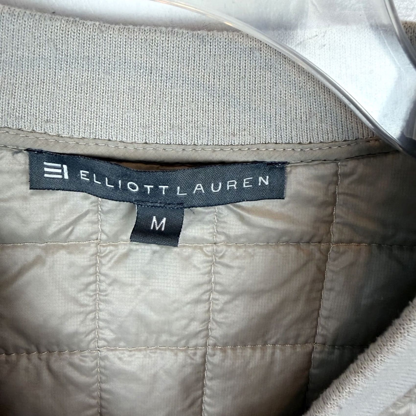 Vintage Elliot Lauren Quilted Coat Womens L Jacket Beige Medium-Length Zip Long Sleeve Pocket Collared Size L / US 10 / IT 46 - 3 Thumbnail