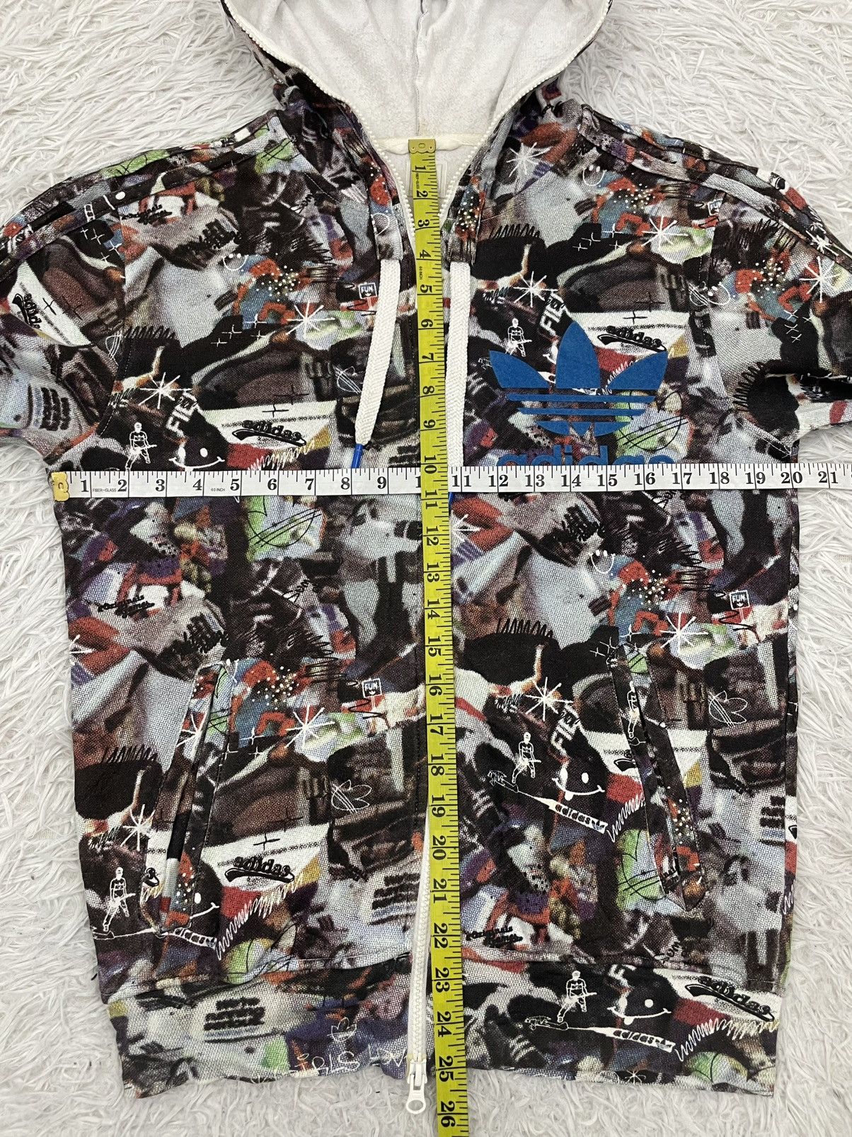 Adidas Vintage Fullzip & Fullprint Adidas Sweater Jacket Hoodie Size US M / EU 48-50 / 2 - 13 Thumbnail