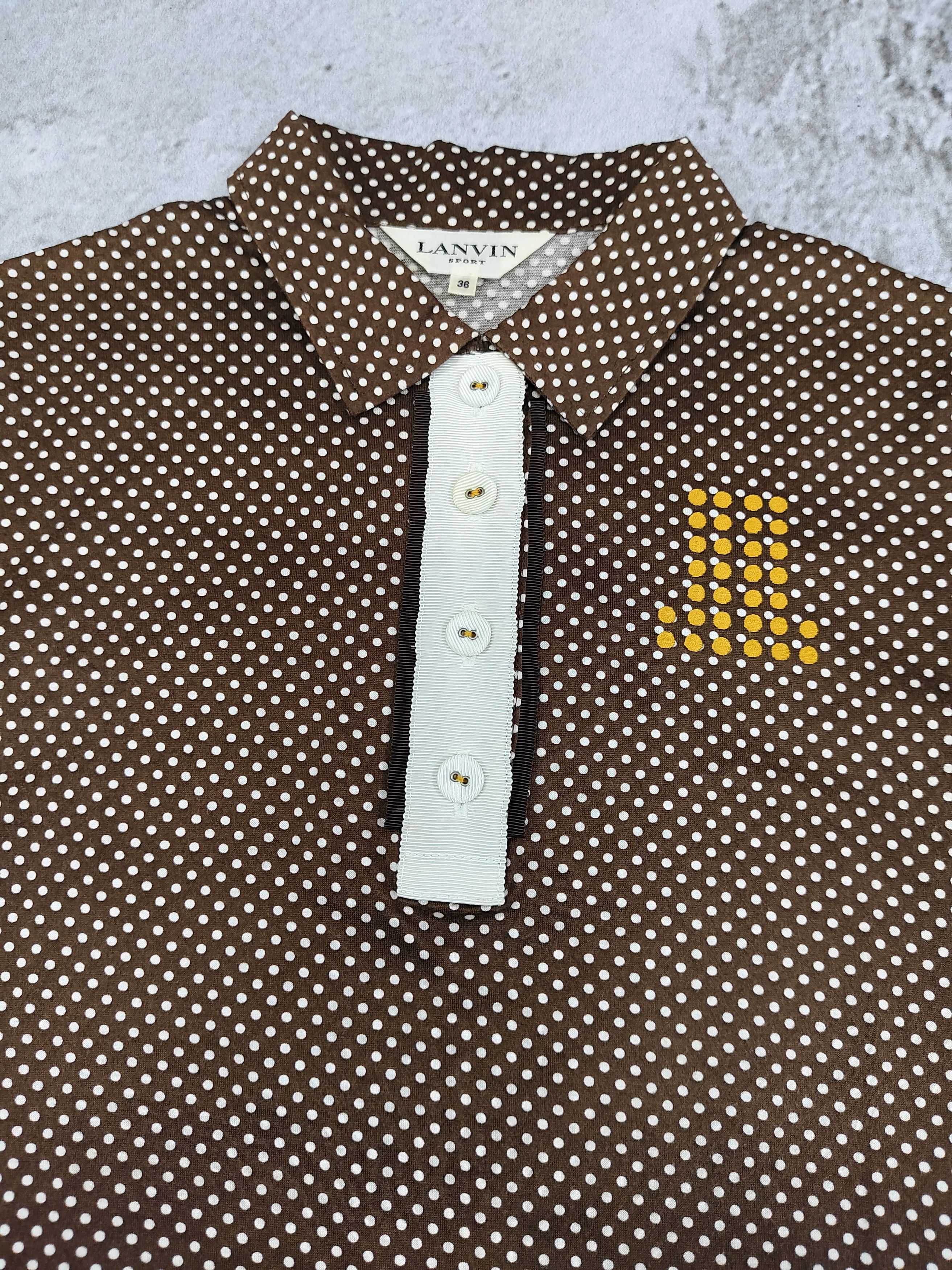 Lanvin 2000s Lanvin Sport- Retro Preppy Polka Dot Polo Shirt Size S / US 4 / IT 40 - 7 Thumbnail