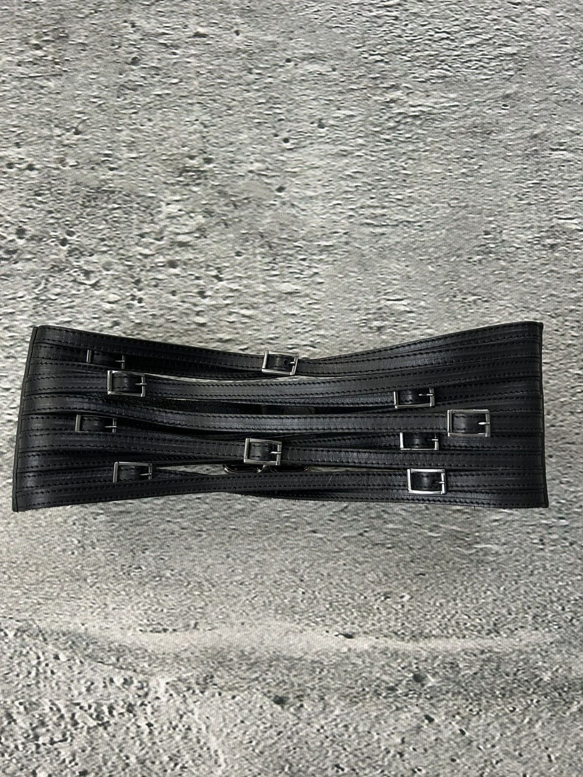 Iceberg Iceberg belt black leather cowboy avant-garde Size 42 - 4 Thumbnail
