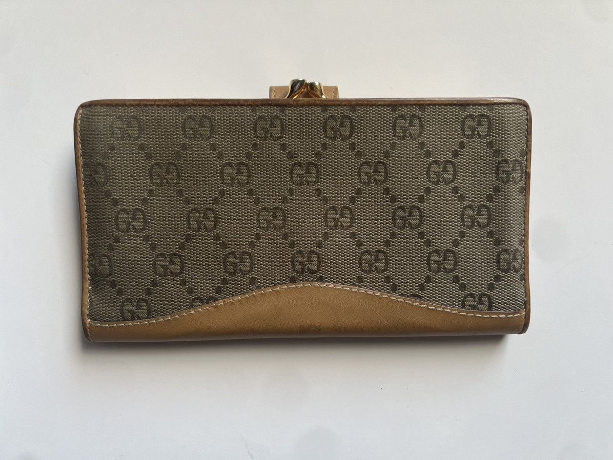 Gucci Authentic vintage Gucci GG canvas and leather wallet Size ONE SIZE - 2 Thumbnail