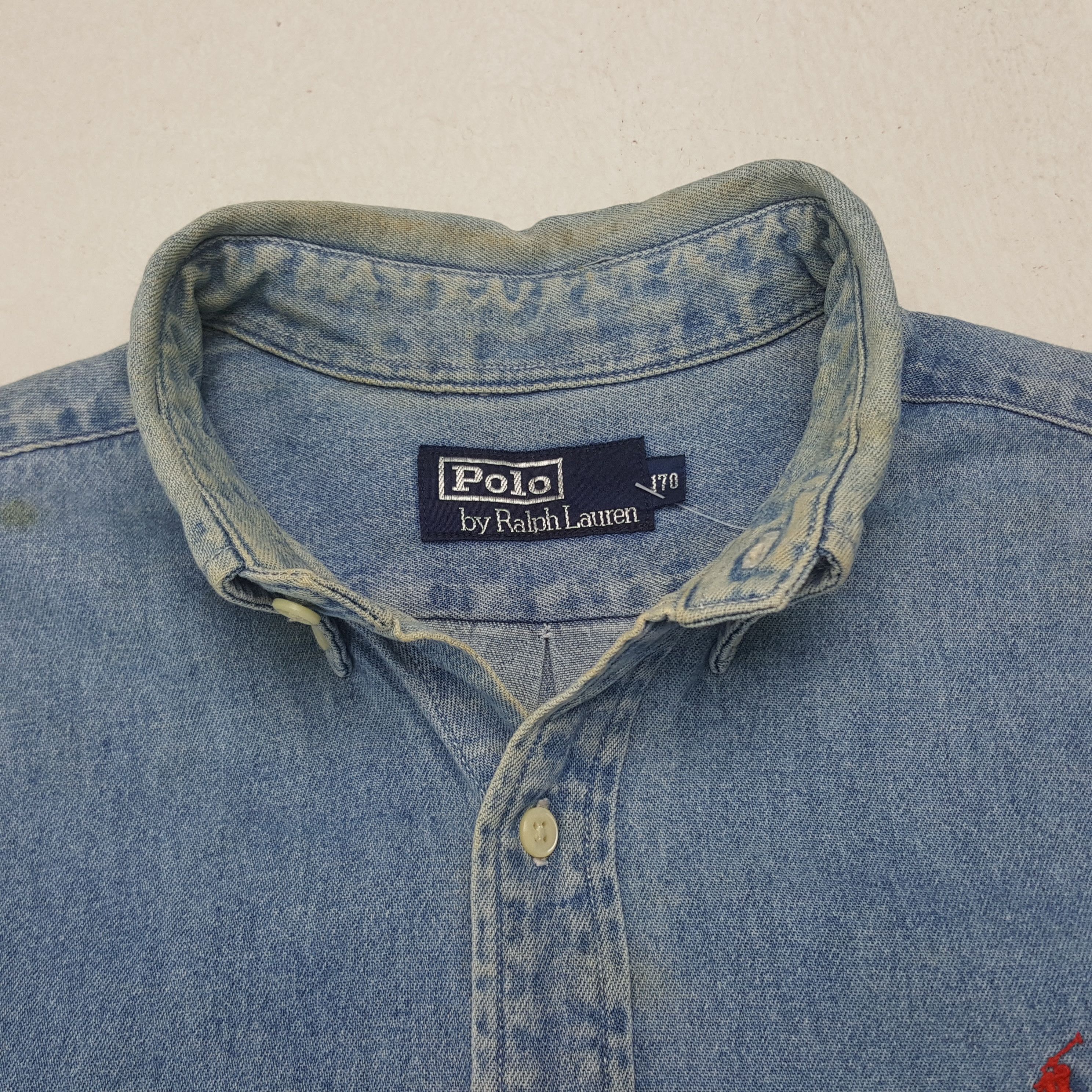 Polo Ralph Lauren × Vintage Vintage Polo Ralph Lauren Denim Button Up Shirt Size US S / EU 44-46 / 1 - 4 Thumbnail