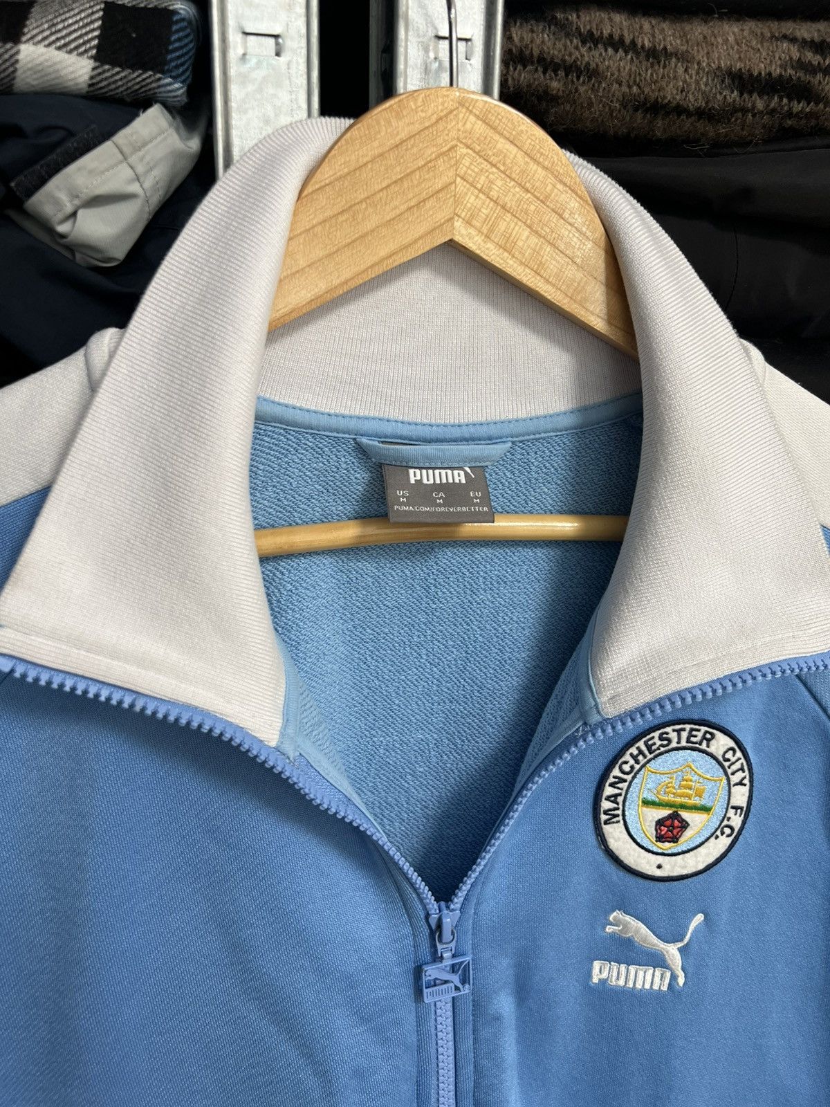 Puma Puma Manchester City Men's Soccer Full Zip Track Jacket Sz M Size US M / EU 48-50 / 2 - 5 Thumbnail