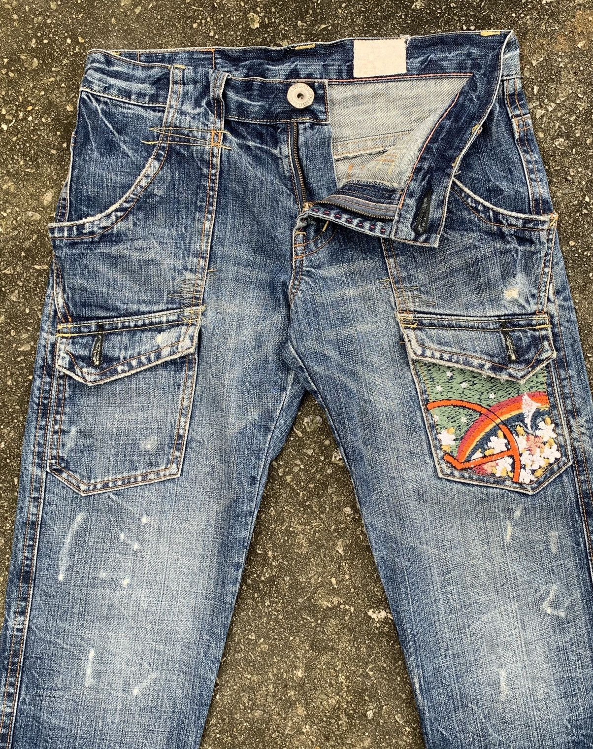 If Six Was Nine × Japanese Brand Distressed Antgauge Platinum Embroidered Pocket Denim Pants Size US 30 / EU 46 - 20 Thumbnail