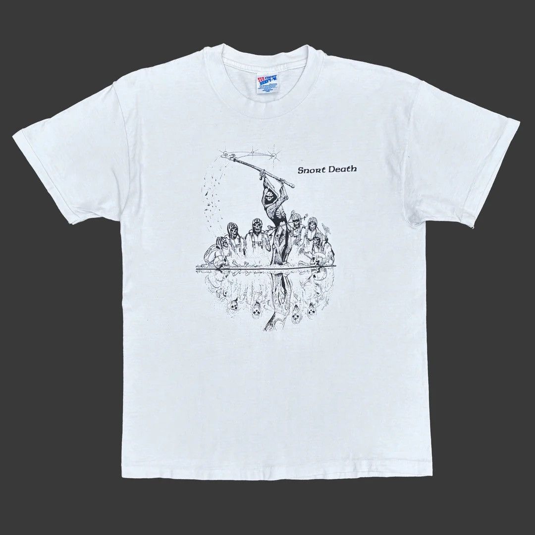 Snort Death 1990 90s Vintage USA Made Graphic T-Shirt