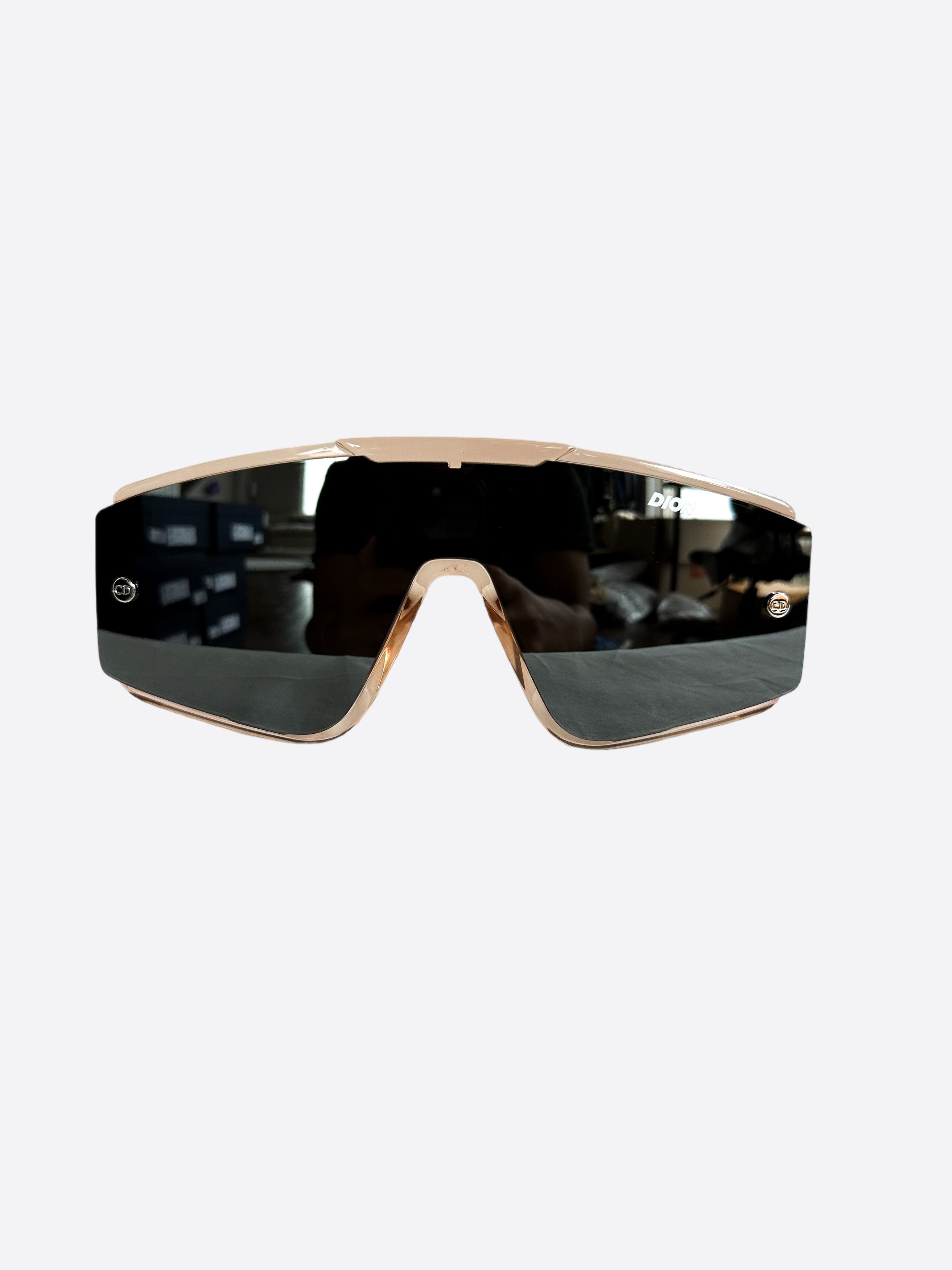 Dior Dior Shiny Pink Oblique Mask Sunglasses Size ONE SIZE - 3 Thumbnail