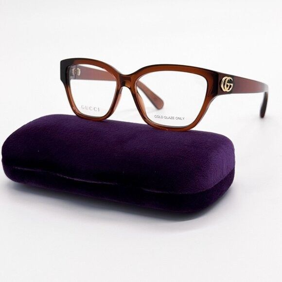 Gucci NEW GUCCI EYEGLASSES GG1597O 003 BROWN WOMEN GUCCI Size ONE SIZE - 1 Thumbnail