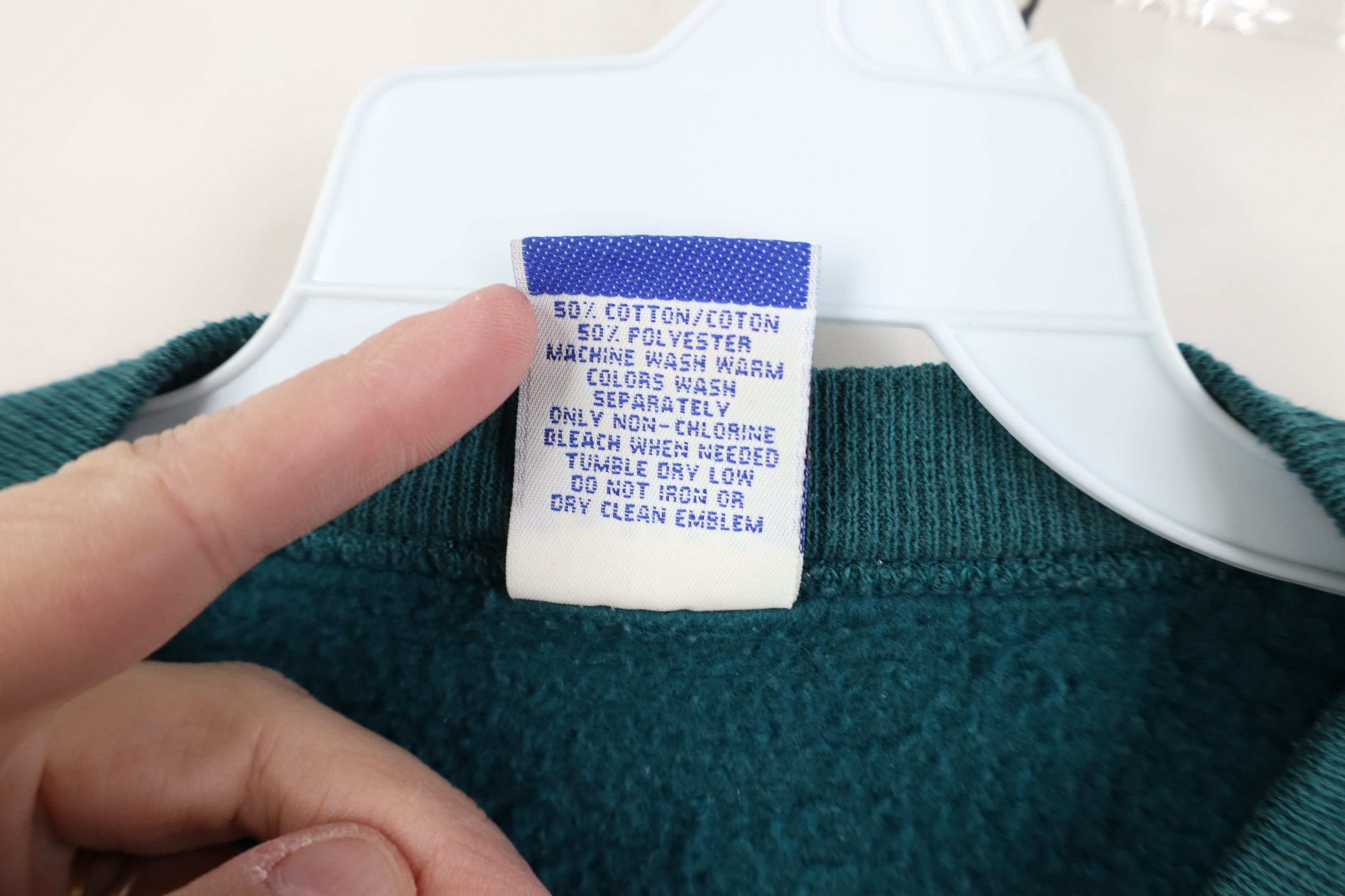 Vintage Vintage 90s Bike Blank Heavy Crewneck Sweatshirt Teal USA Size US XL / EU 56 / 4 - 7 Thumbnail