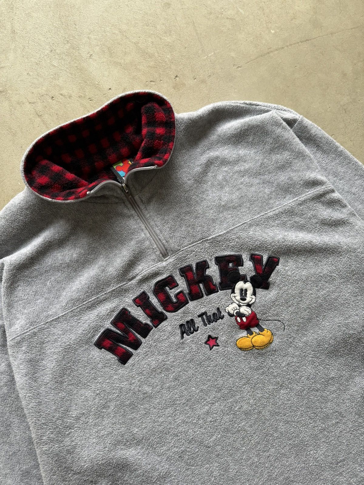 Mickey Unlimited Vintage Mickey Unlimited Quarter Zip Plaid Lined Sweatshirt Size US L / EU 52-54 / 3 - 2 Thumbnail