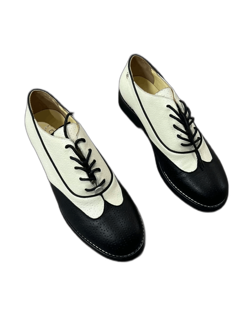 Chanel Chanel Black and White Derby Shoes -2505 Size US 11 / EU 44 - 1 Thumbnail