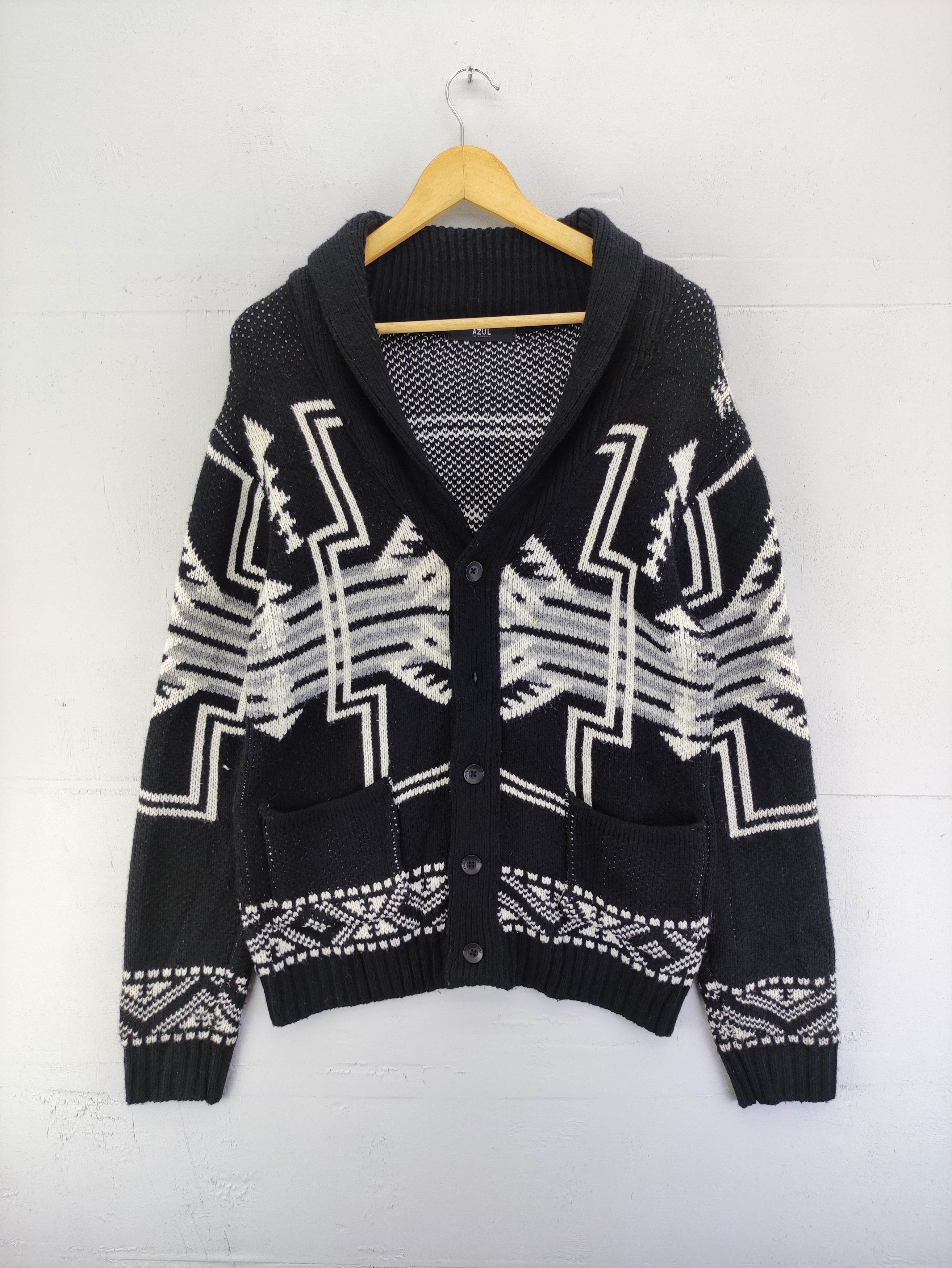 Aran Isles Knitwear Vintage Azul By Azul Cardigan Wool Knit Sweater Size M / US 6-8 / IT 42-44 - 1 Thumbnail