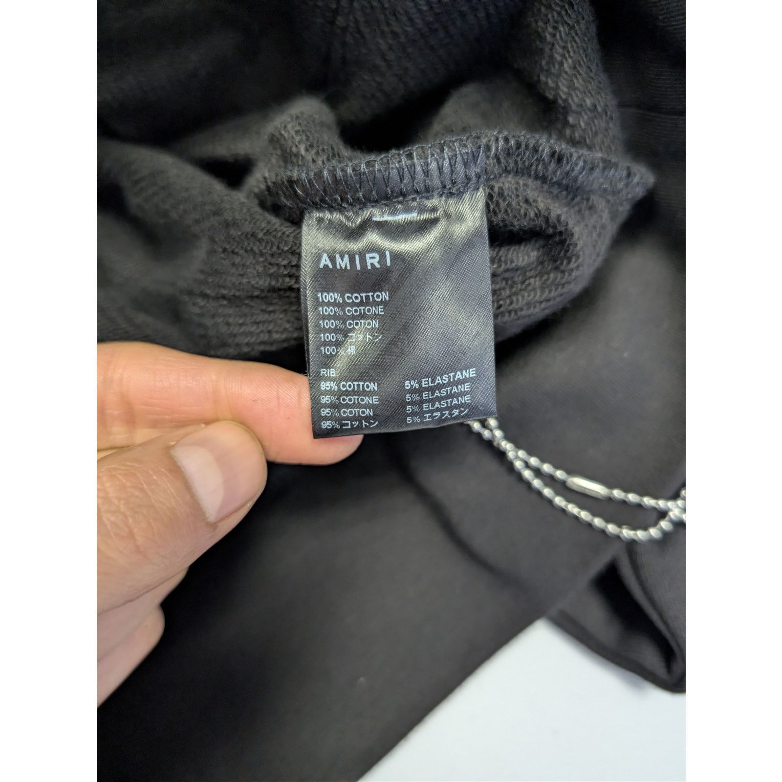 Amiri o1rshd1 Crystal Amiri Staggered Hoodie in Black/Blue Large Size US L / EU 52-54 / 3 - 17 Thumbnail