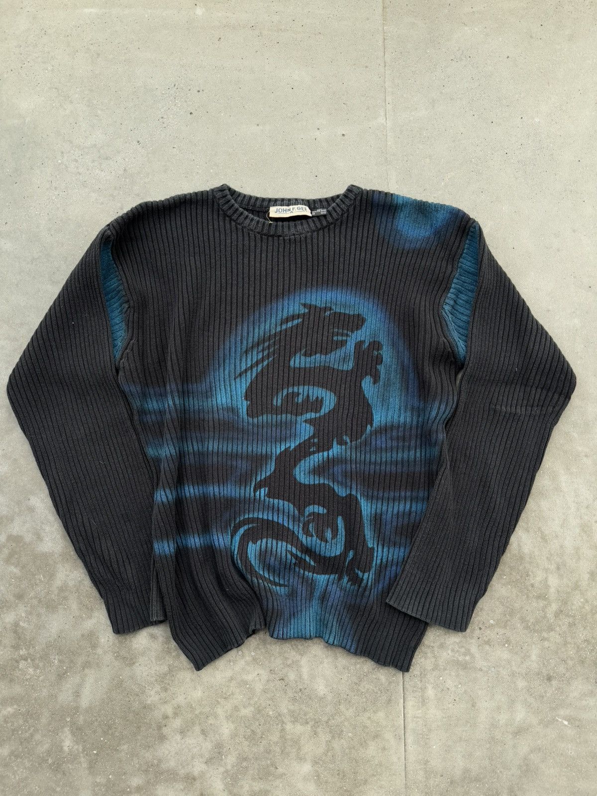 Japanese Brand × Vintage Vintage Y2K avantgarde tribal dragon sweater super rare Size US L / EU 52-54 / 3 - 1 Thumbnail