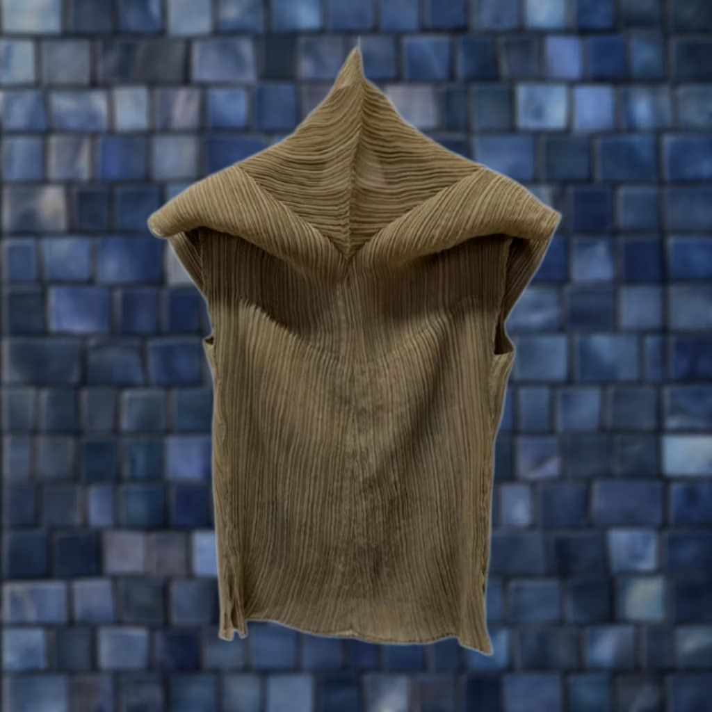 Issey Miyake ISSEY MIYAKE FETE Men’s Sleeveless Top Pleated Shawl Collar Size 2 Brown USED Shirt Men Size US XS / EU 42 / 0 - 1 Thumbnail