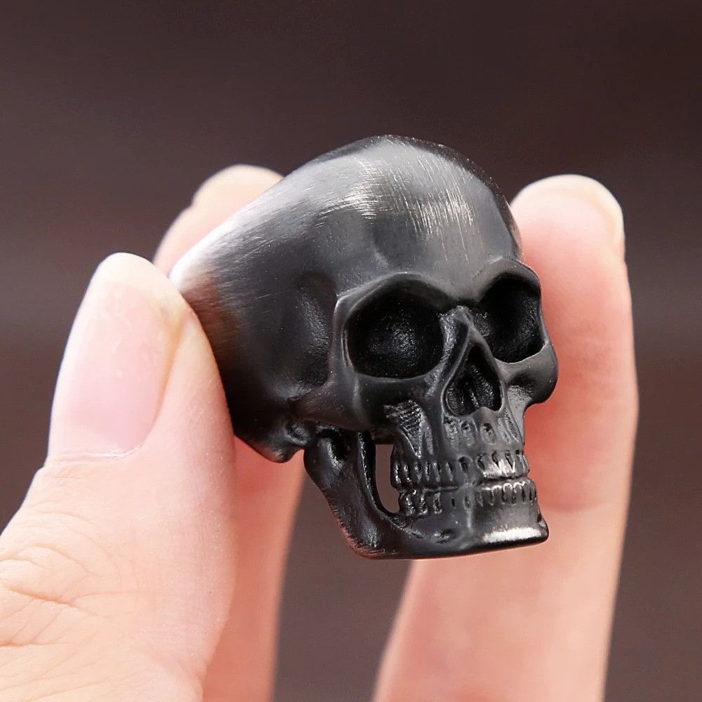 Vintage Gothic Stainless Steel Skull Ring Size ONE SIZE - 1 Thumbnail
