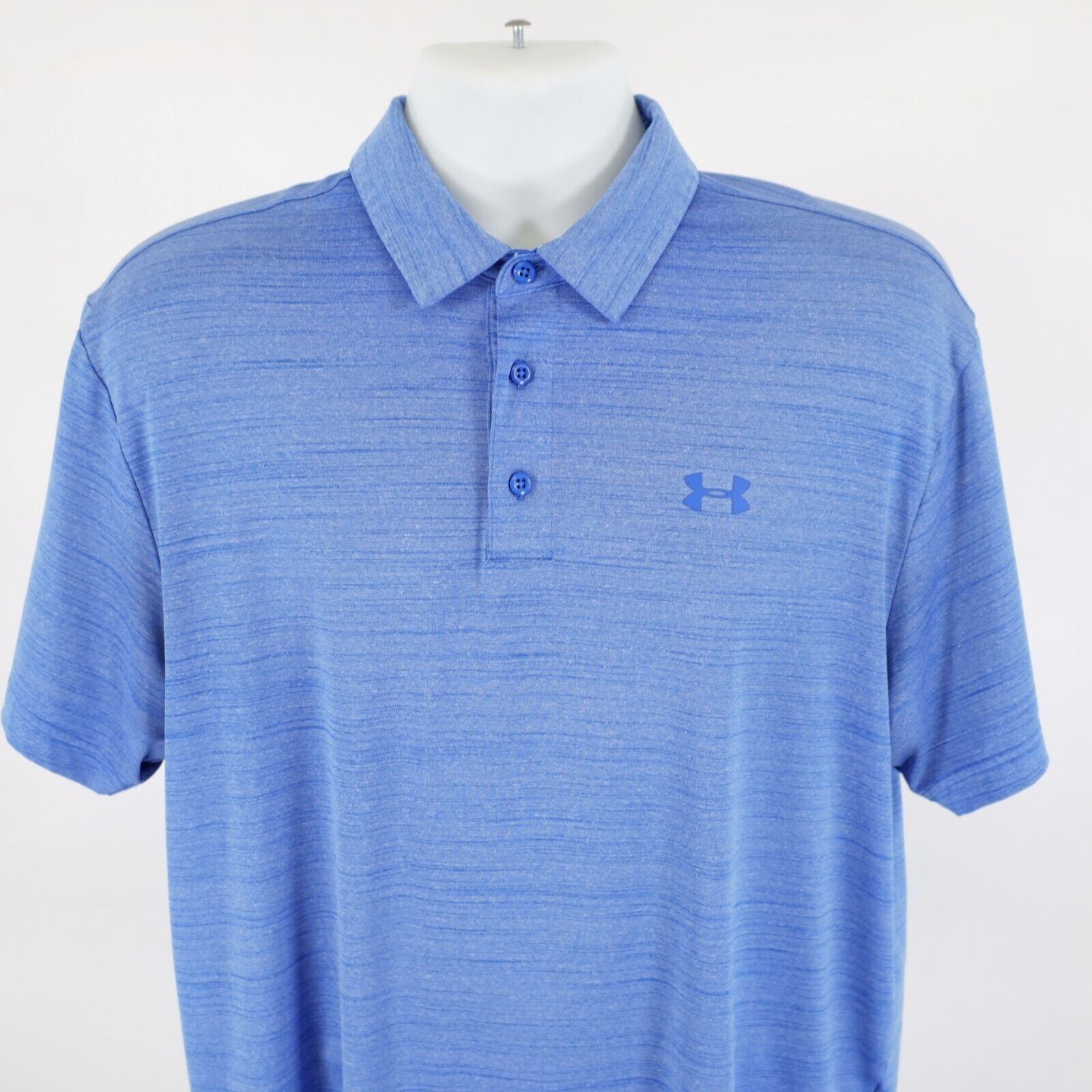 Under Armour Under Armour Loose Heatgear Large Heather Blue Polo Shirt Size US L / EU 52-54 / 3 - 1 Thumbnail