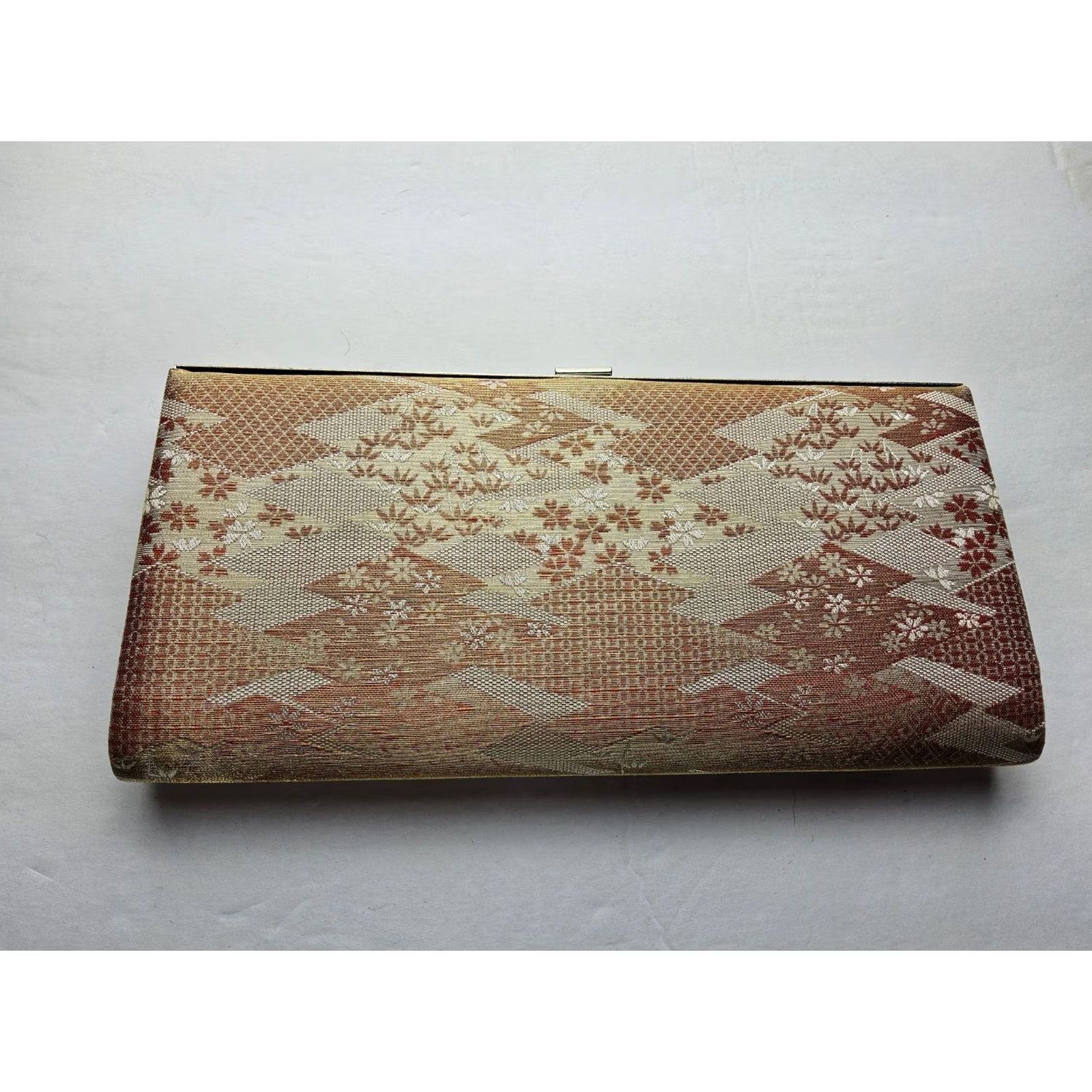 Vintage VINTAGE Japanese Kimono Obi Clutch Purse Bag Red Metallic Gold Floral Mirror Size S / US 4 / IT 40 - 2 Thumbnail