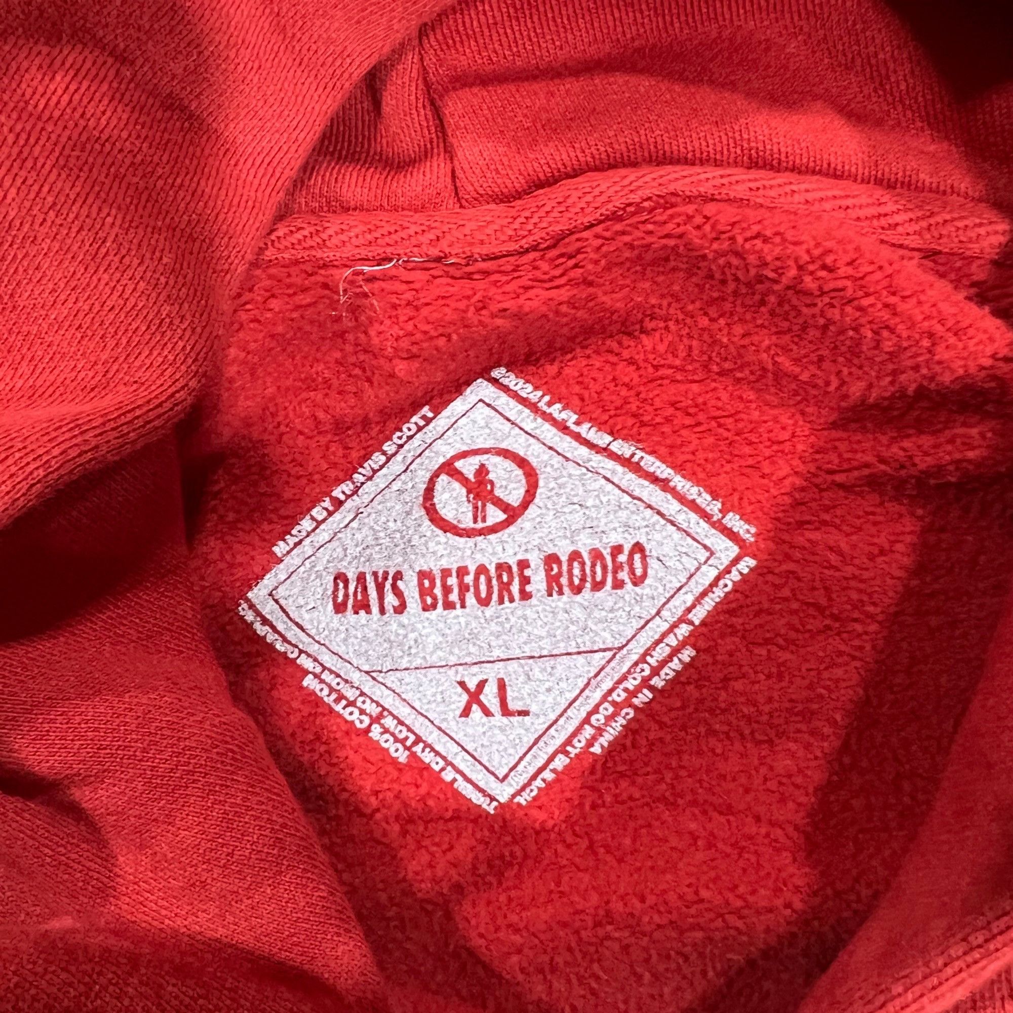 Travis Scott NEW TRAVIS SCOTT DAYS BEFORE RODEO RED HOODIE SZ XL Size US XL / EU 56 / 4 - 5 Thumbnail