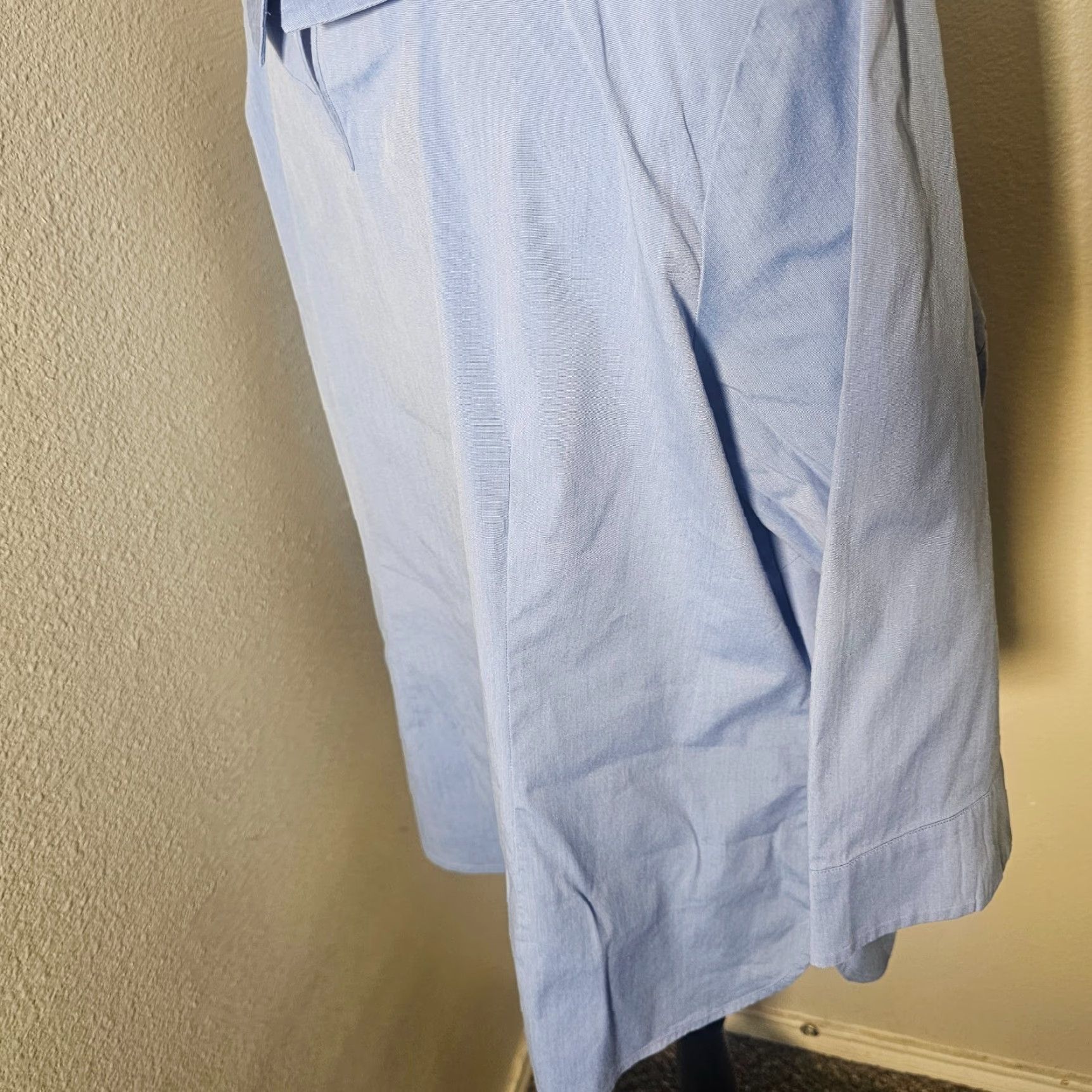 Talbots Talbots Blouse Shirt 1X Women Blue Cotton Stretch Poplin Sabrina Everyday Career Top Size XL / US 12-14 / IT 48-50 - 4 Thumbnail