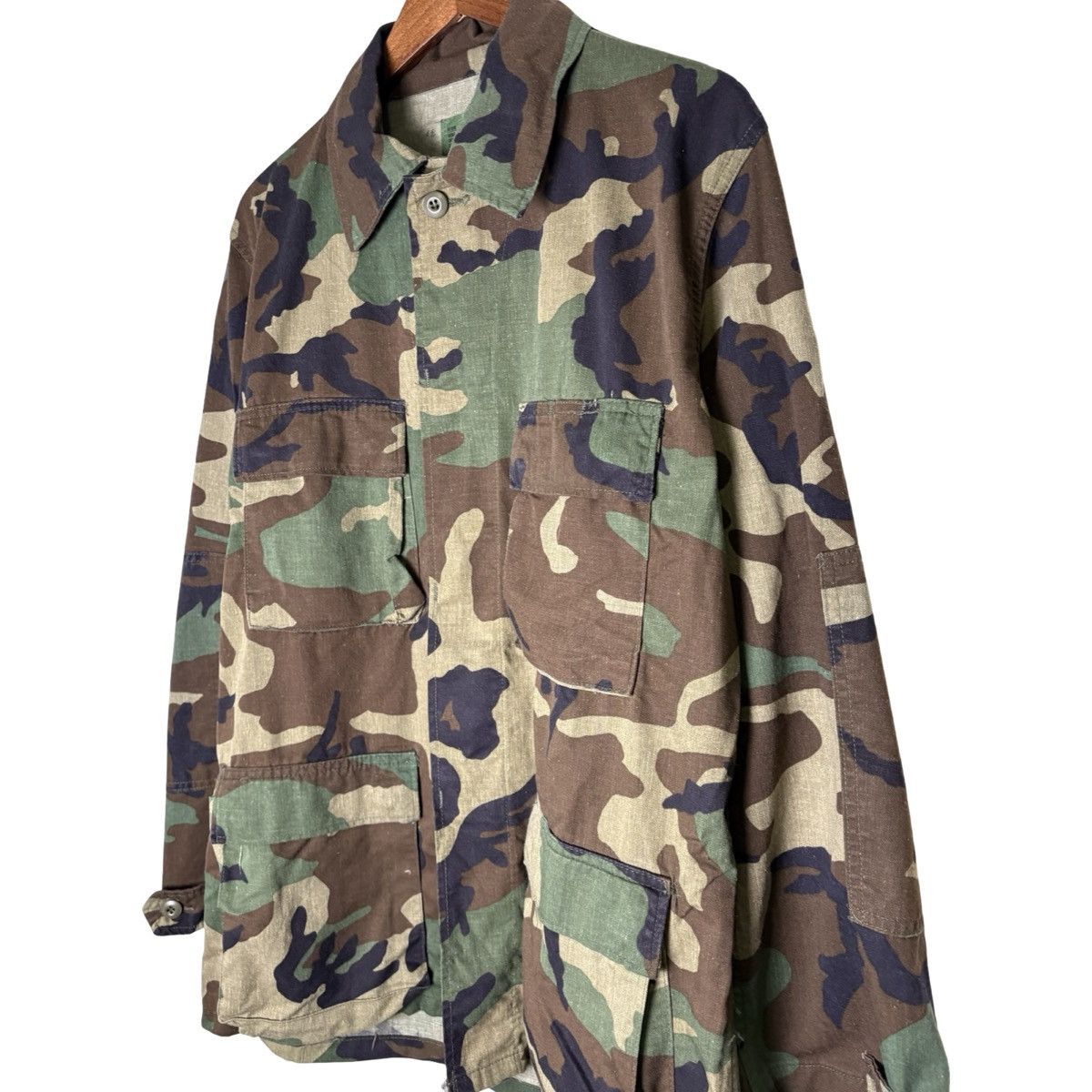 Other Vintage 80s Woodland Camo Combat Coat Military Men's Med L Size US M / EU 48-50 / 2 - 2 Thumbnail